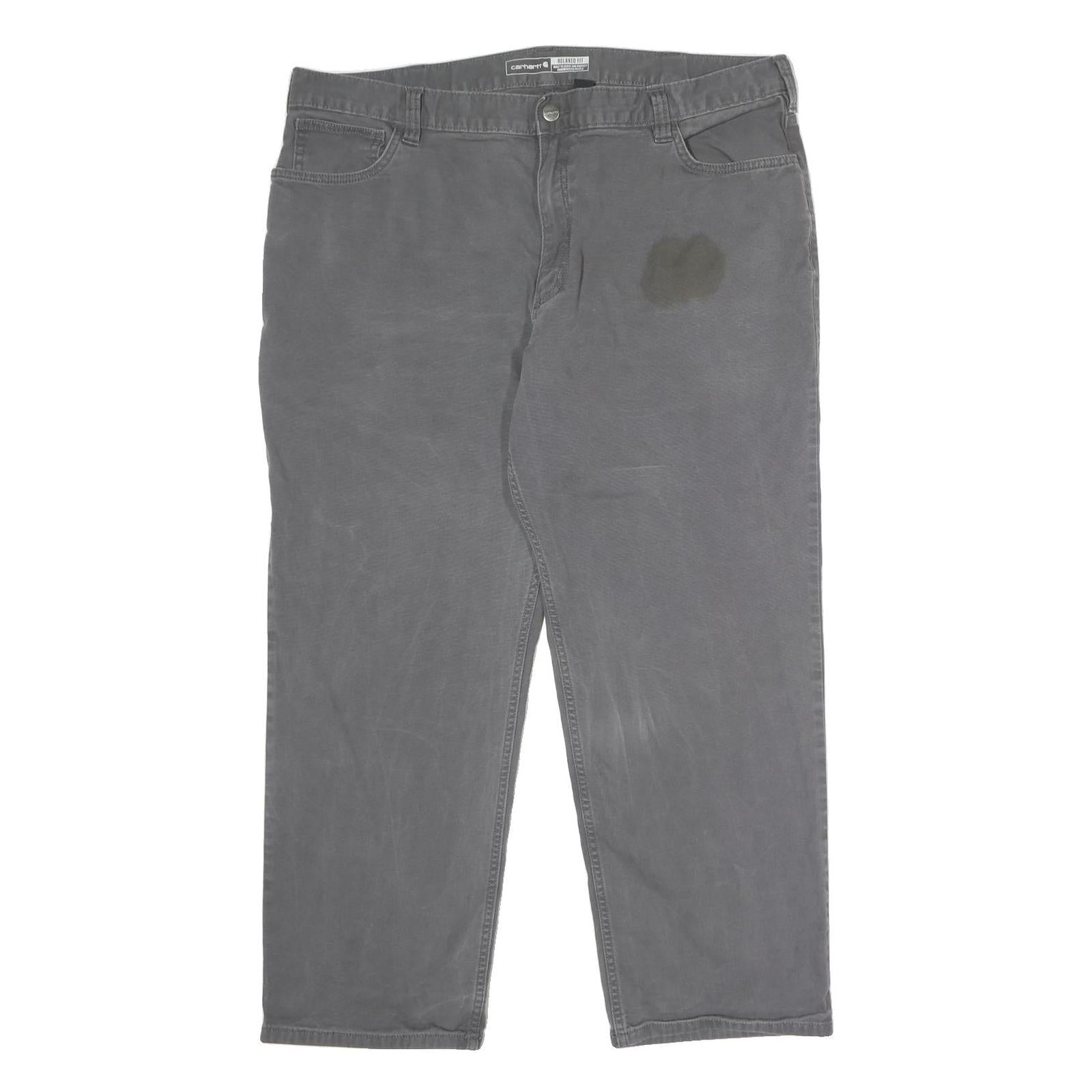 CARHARTT Mens Cotton Blend Relaxed Fit Grey Workwear Trousers W42 L30 Zip Pocket Refurbished - N/A refurbished available on Cerqular