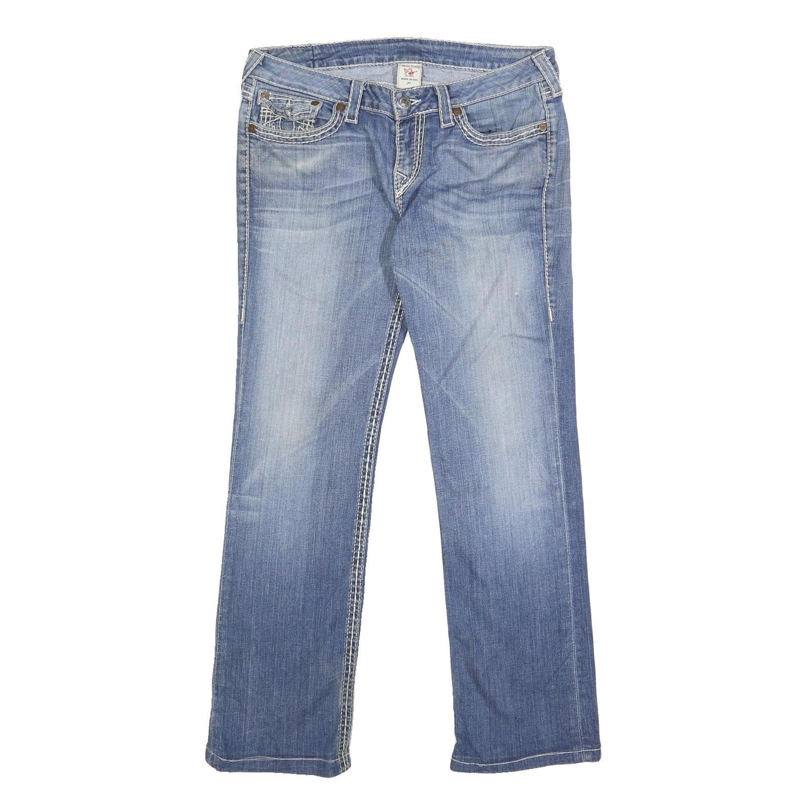 TRUE RELIGION Womens Jeans Blue Regular Straight Denim Medium W32 L29 Stylish Refurbished - N/A refurbished available on Cerqular
