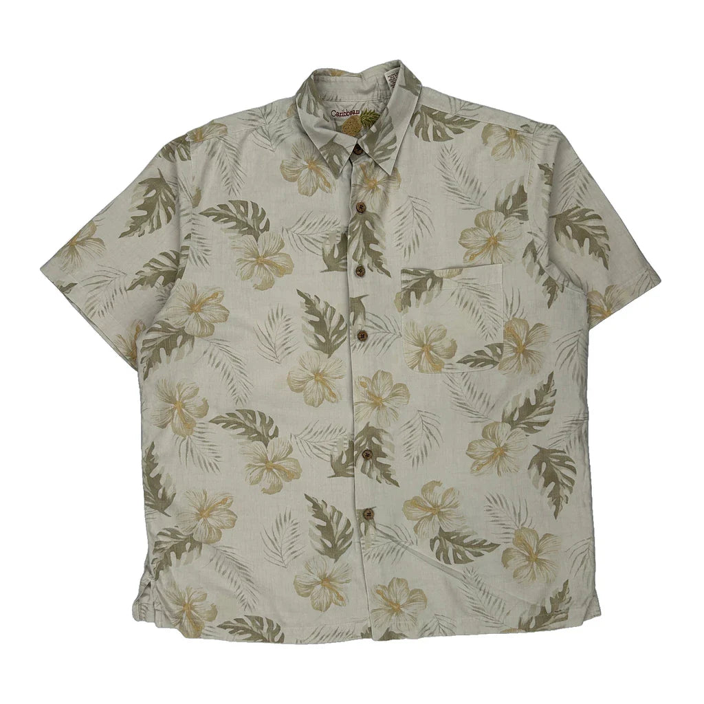 Buy Caribbean Joe Floral Hawaiian Shirt - Large Beige Silk Blend Refurbished - $28.13 Caribbean Joe Floral Hawaiian Shirt - Large Beige Silk Blend Refurbished - Thrifted (note: this is a term often used to describe second- refurbished available on Cerqular