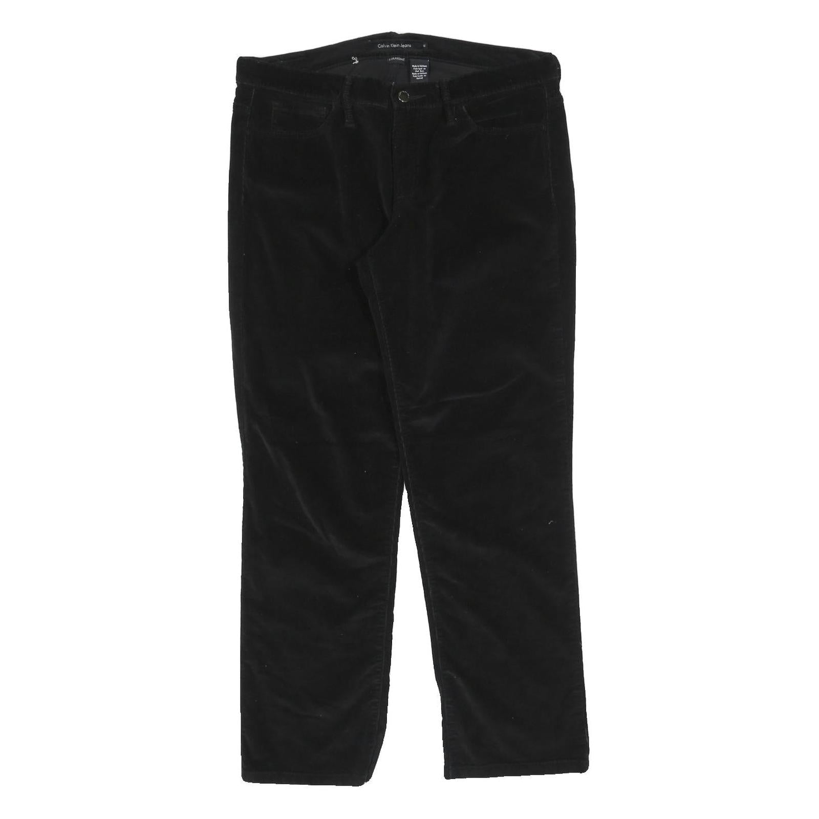 CALVIN KLEIN JEANS Womens Cotton Blend Black Slim Slim Leg Trousers W34 L30 Refurbished - N/A refurbished available on Cerqular