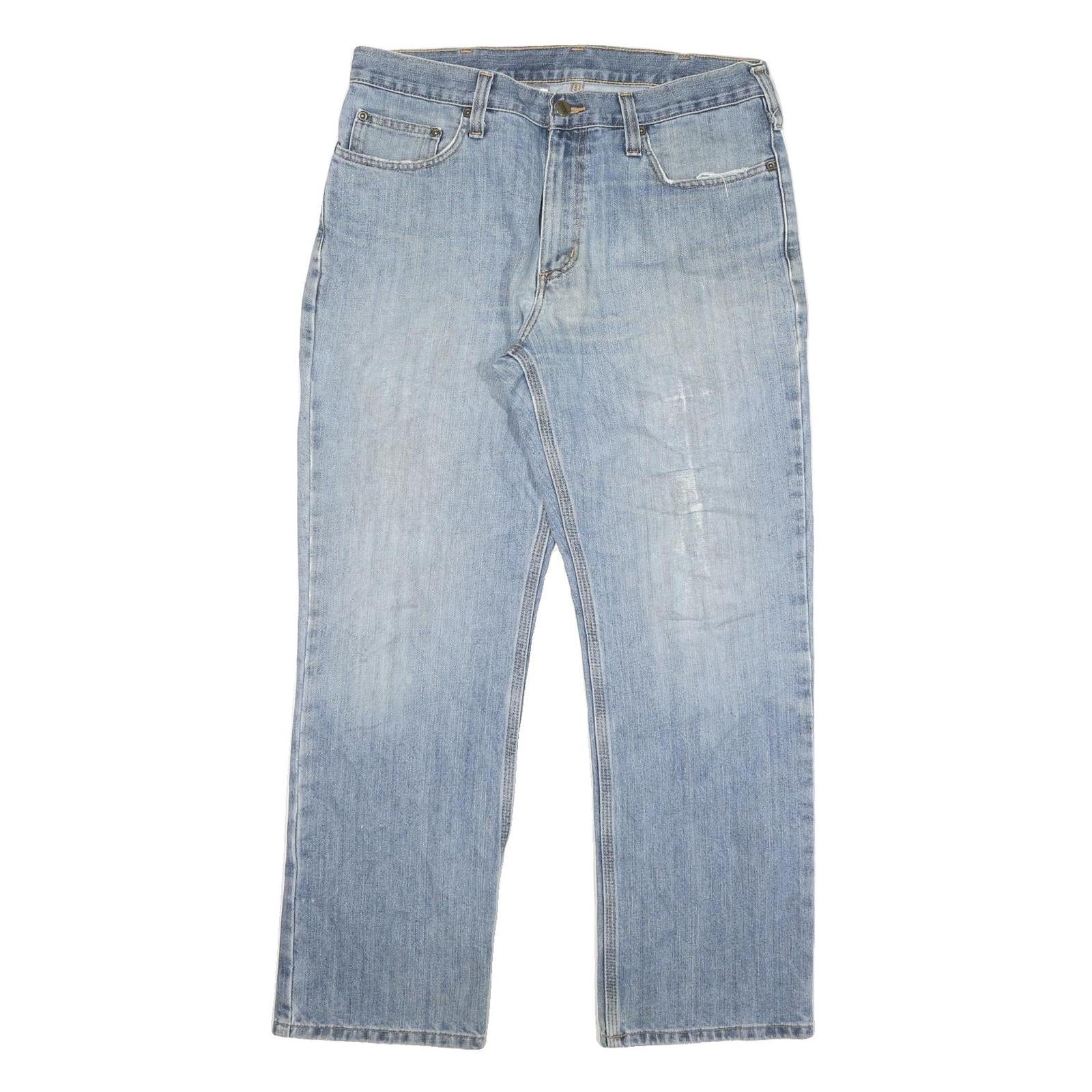 CARHARTT Mens Regular Fit Blue Denim Jeans W34 L28 Casual Workwear Zip Closure Refurbished - N/A refurbished available on Cerqular