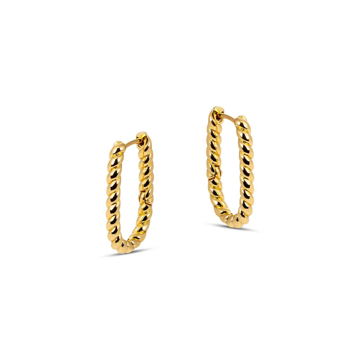 Buy Lilly Twisted Rectangular Gold Hoop Earrings Refurbished - $78.00 Lilly Twisted Rectangular Gold Hoop Earrings Refurbished - Amadeus (This could refer to multiple things, such as the 1 refurbished available on Cerqular