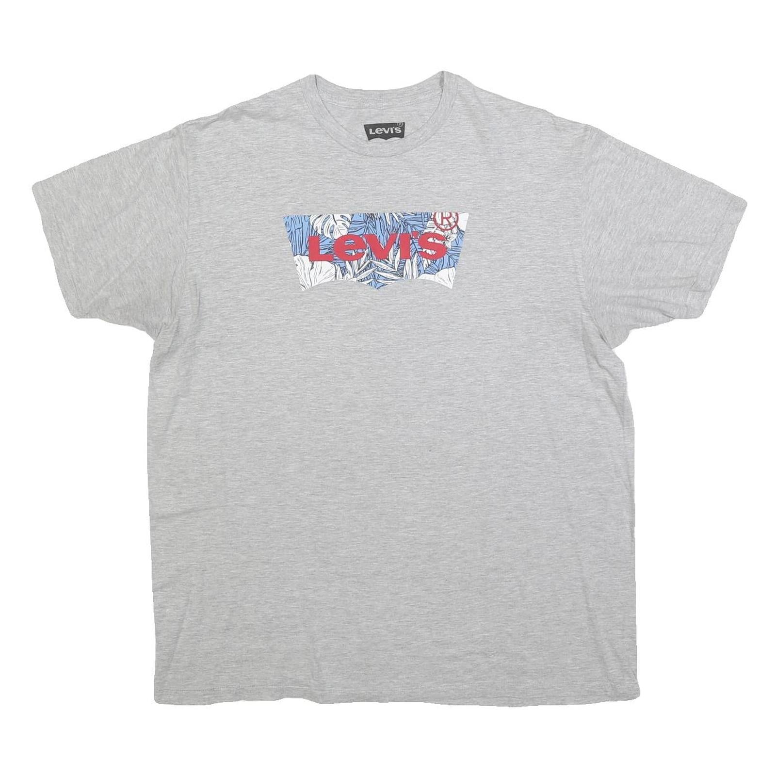 LEVI'S Mens Grey Cotton Blend Graphic T-Shirt XL Short Sleeve Crew Neck Logo Refurbished - N/A refurbished available on Cerqular