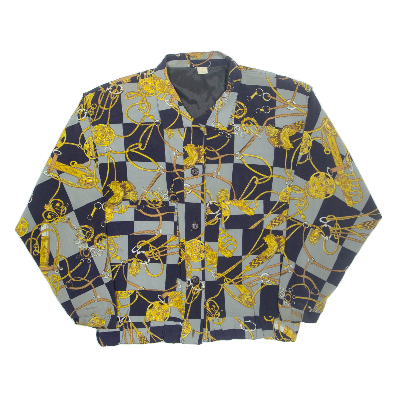 Womens Jacket Grey 90s Crazy Pattern L Refurbished - N/A refurbished available on Cerqular