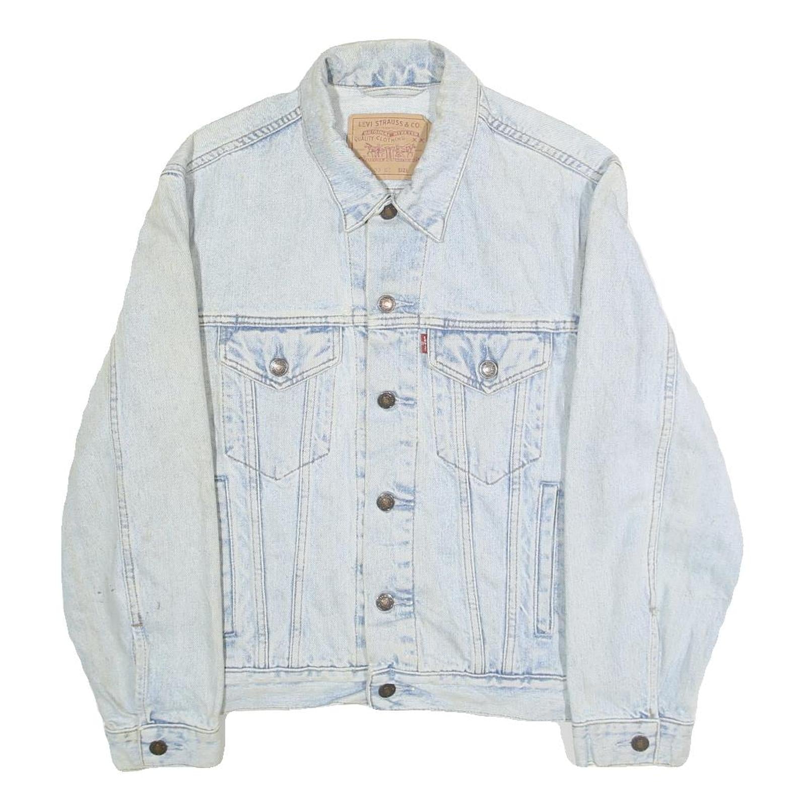 LEVI'S Mens Blue Cotton Denim Jacket S Button Casual Classic Light Wash Refurbished - N/A refurbished available on Cerqular