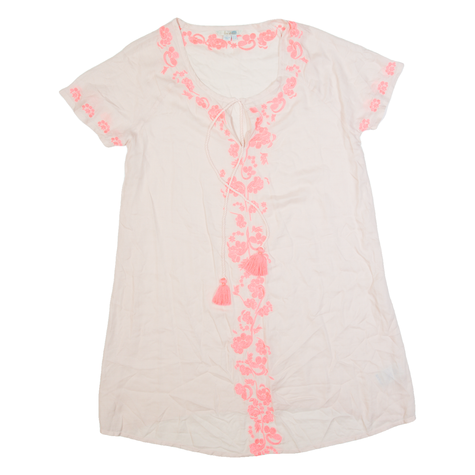 BODEN Womens Shift Dress Cream Short Sleeve Knee Length UK 14 Refurbished - N/A refurbished available on Cerqular