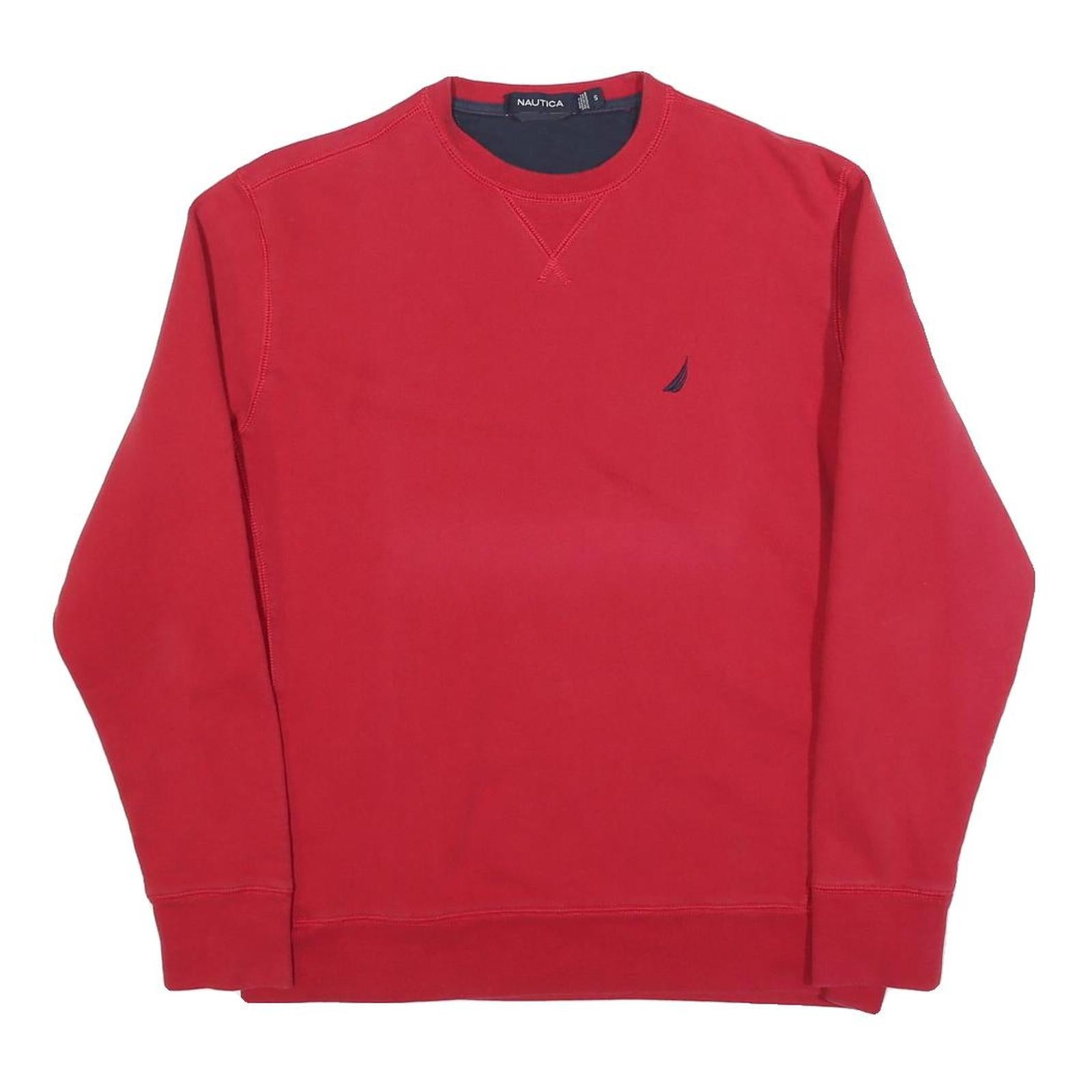 NAUTICA Mens Red S Crew Neck Cotton Blend Sweatshirt Pullover Casual Refurbished - N/A refurbished available on Cerqular