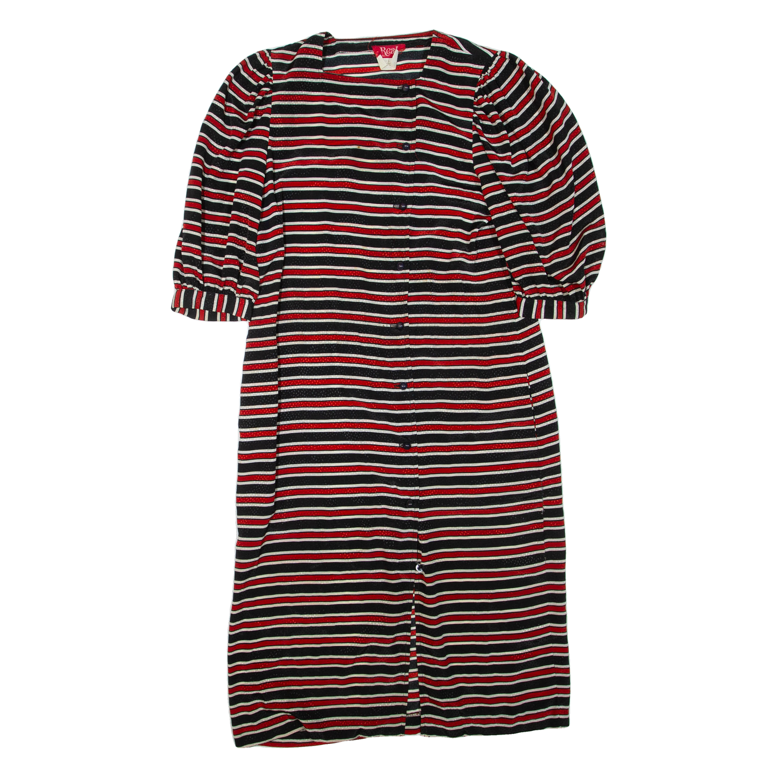 Womens Day Dress Red Striped Short Sleeve Knee Length M Refurbished - N/A refurbished available on Cerqular