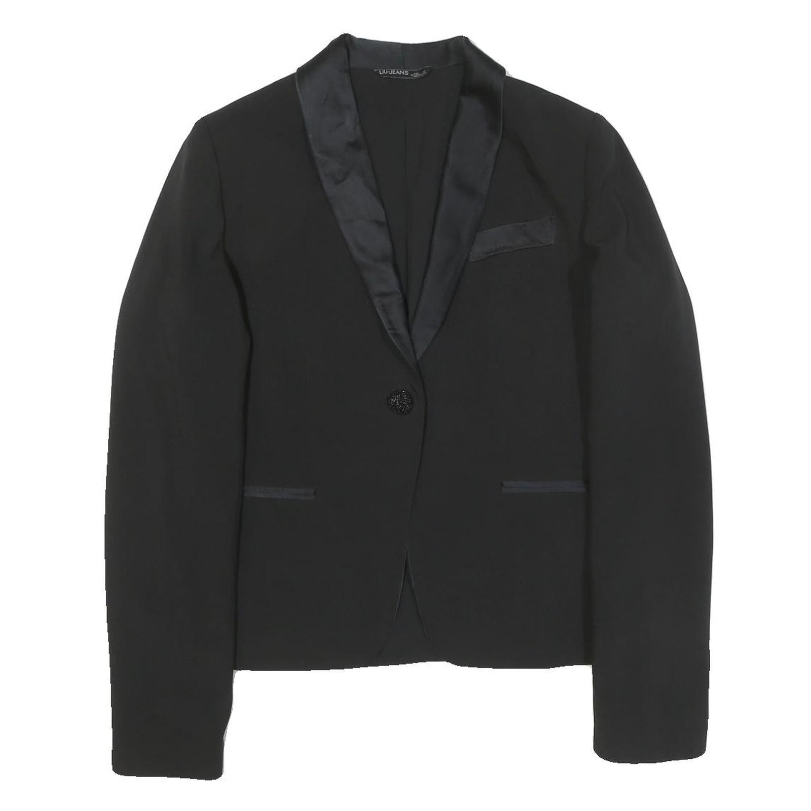 Buy LIU JEANS Womens Black Jacket S Polyester Blend Button Satin Collar Formal Refurbished - $58.49 LIU JEANS Womens Black Jacket S Polyester Blend Button Satin Collar Formal Refurbished - N/A refurbished available on Cerqular