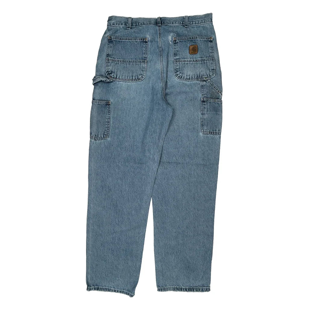 Carhartt Carpenter Jeans - 32W 32L Light Wash Cotton Refurbished - Thrifted (note: this is a term often used to describe second- refurbished available on Cerqular
