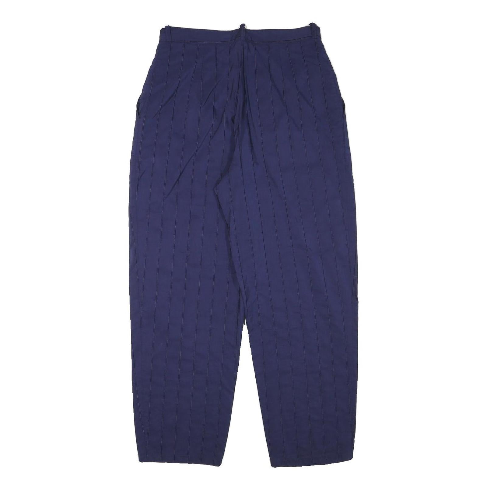 Navy Womens Cotton Blend Relaxed Straight Trousers W28 L26 Casual Zip Pocketed Refurbished - N/A refurbished available on Cerqular
