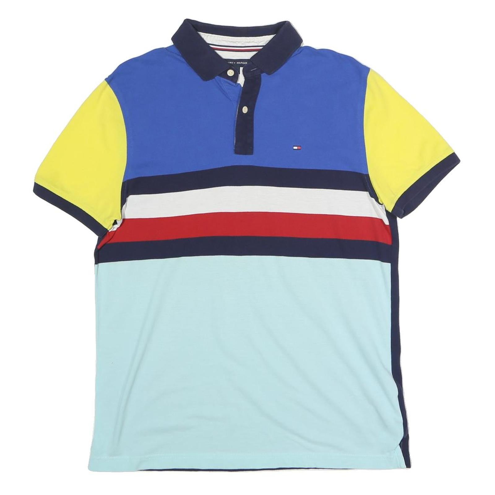 Buy TOMMY HILFIGER Mens Blue & Yellow Colour Block Short Sleeve Polo Shirt M Cotton Refurbished - $38.99 TOMMY HILFIGER Mens Blue & Yellow Colour Block Short Sleeve Polo Shirt M Cotton Refurbished - N/A refurbished available on Cerqular