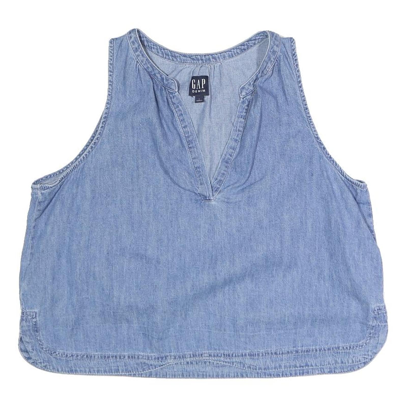 Buy GAP Womens Blue Sleeveless V-Neck Cotton Blend Top L Casual Summer Shirt Refurbished - $25.99 GAP Womens Blue Sleeveless V-Neck Cotton Blend Top L Casual Summer Shirt Refurbished - N/A refurbished available on Cerqular