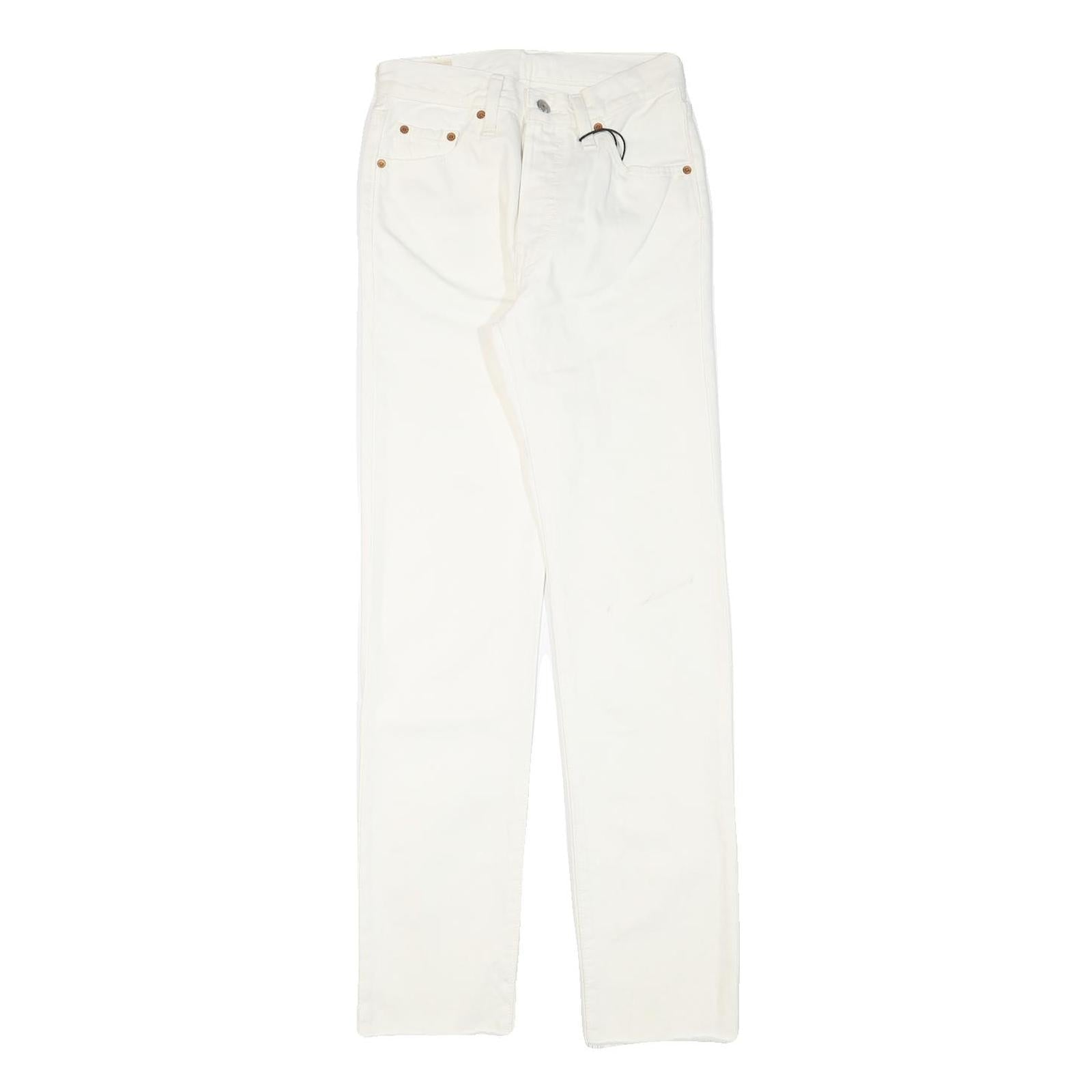 LEVI'S 501 Womens White Regular Straight Denim Jeans W25 L30 Classic Button Refurbished - N/A refurbished available on Cerqular