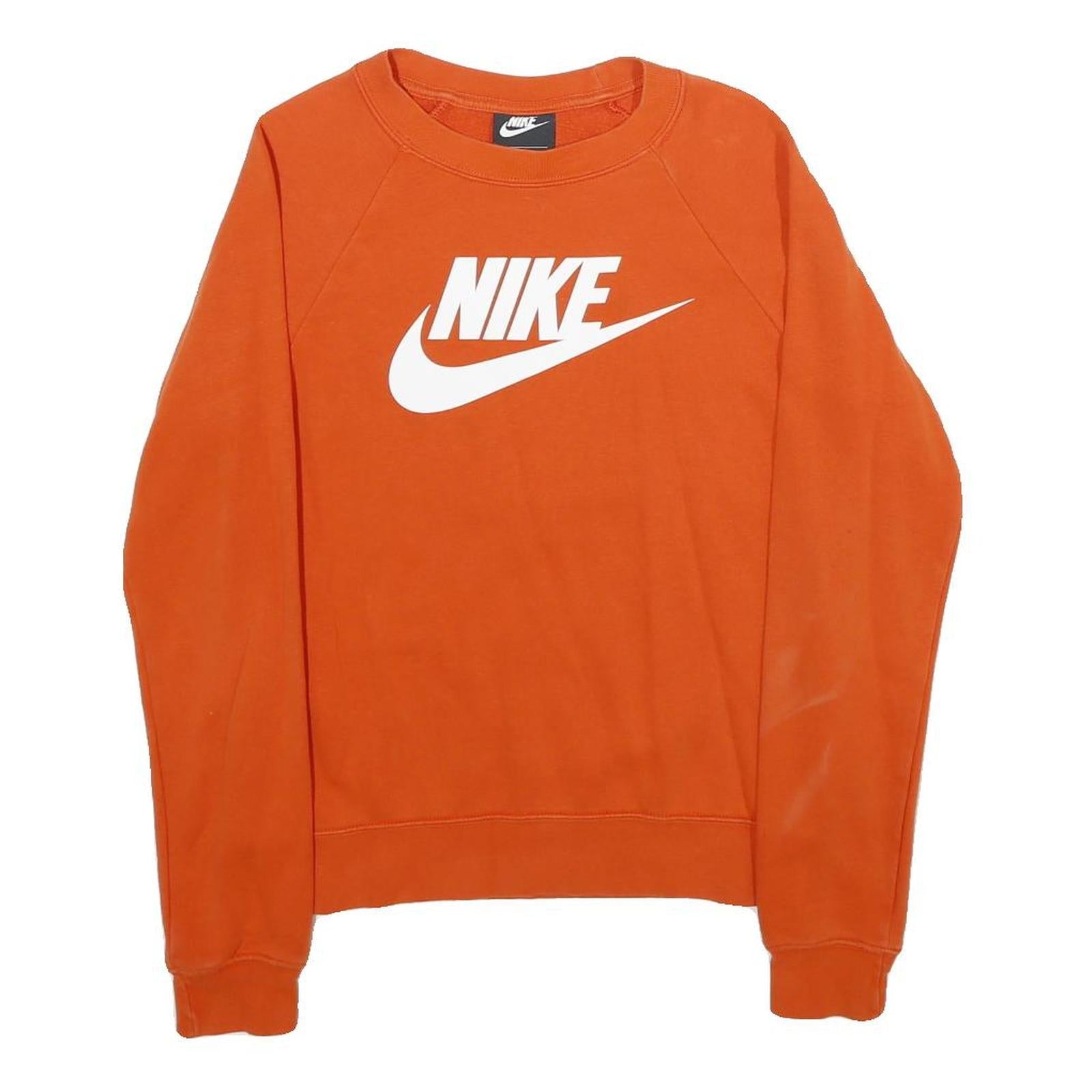 NIKE Mens Orange Cotton Blend Crew Neck XS Logo Sweatshirt Casual Pullover Refurbished - N/A refurbished available on Cerqular