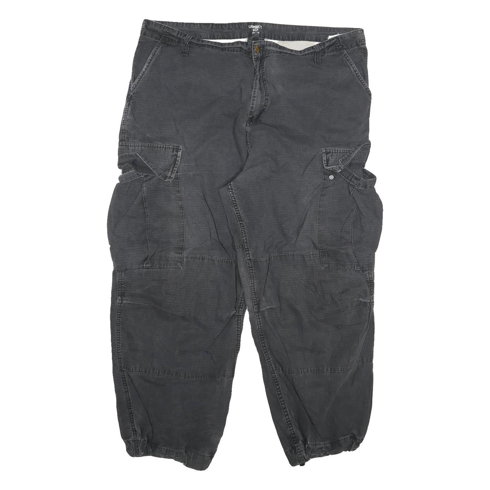 CARHARTT Mens Cotton Blend Relaxed Cargo Trousers W40 L27 Black Workwear Zip Refurbished - N/A refurbished available on Cerqular