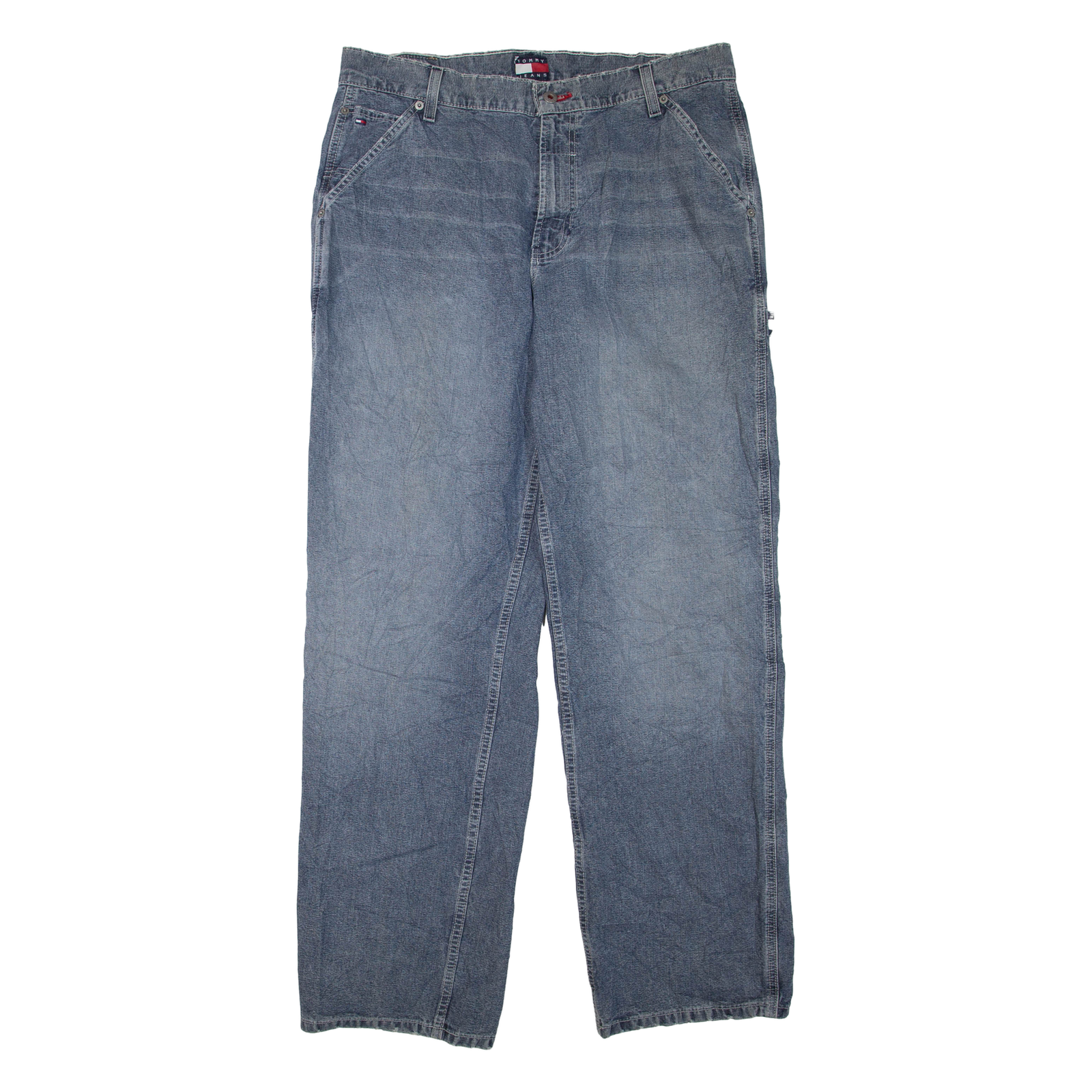 TOMMY JEANS Womens Jeans Blue Regular Straight Stone Wash W34 L33 Refurbished - N/A refurbished available on Cerqular