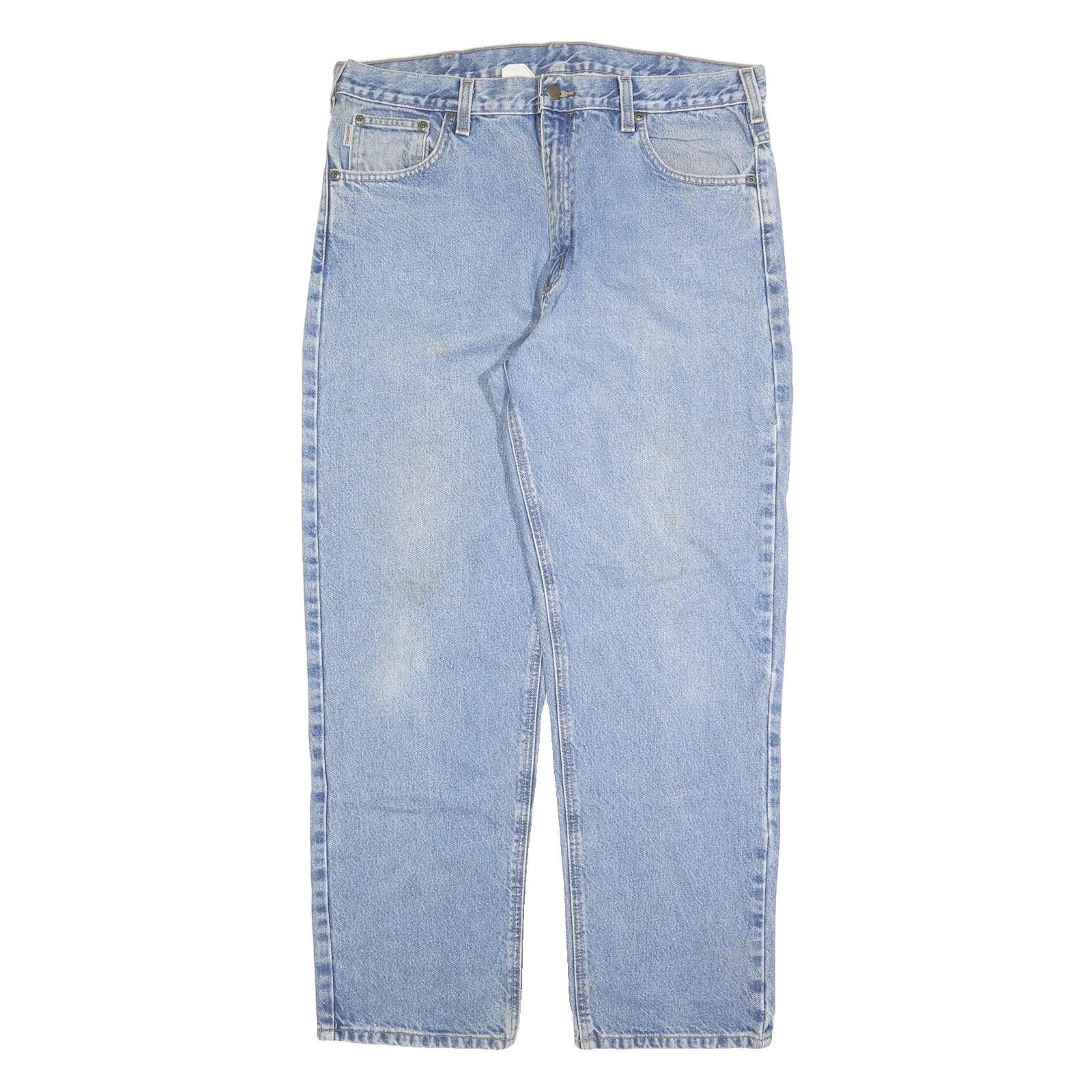 CARHARTT Mens Jeans Blue Relaxed Straight Denim Light W36 L32 Workwear Casual Refurbished - N/A refurbished available on Cerqular