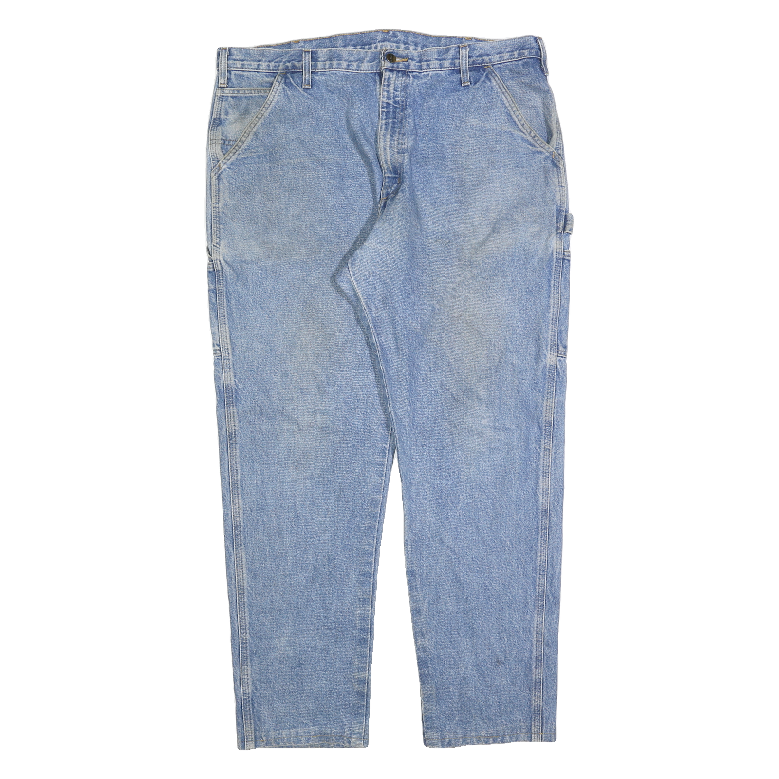 CARHARTT Mens Denim Blue Regular Straight Trousers W40 L34 Workwear Casual Refurbished - N/A refurbished available on Cerqular