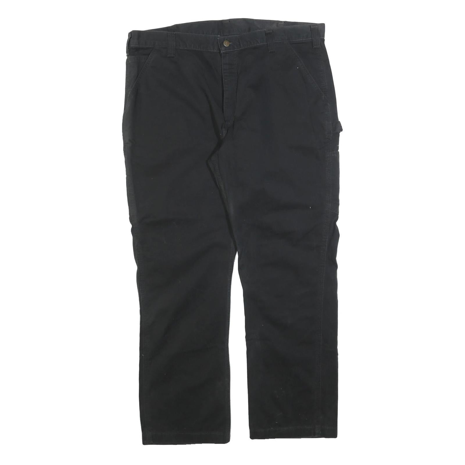 CARHARTT Mens Cotton Blend Black Relaxed Straight Trousers W42 L30 Workwear Refurbished - N/A refurbished available on Cerqular