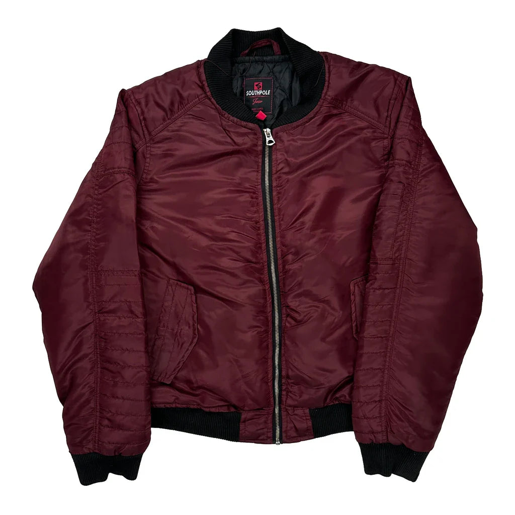 Buy Southpole Bomber Jacket - 2XL Burgundy Polyester Refurbished - $87.09 Southpole Bomber Jacket - 2XL Burgundy Polyester Refurbished - Thrifted (note: this is a term often used to describe second- refurbished available on Cerqular