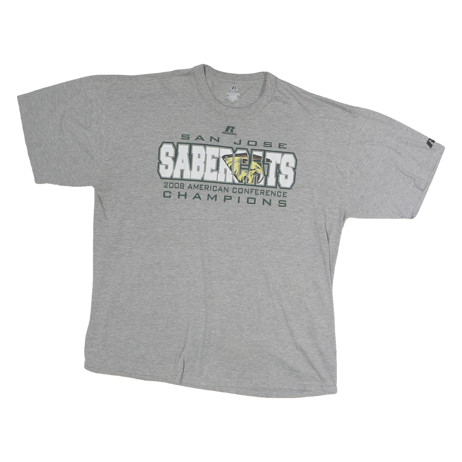 RUSSELL ATHLETIC Mens Grey San Jose Sabercats Graphic T-Shirt XL Short Sleeve Refurbished - N/A refurbished available on Cerqular