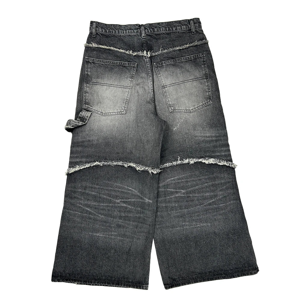Asos Wide Leg Jeans - 33W 25L Grey Cotton Refurbished - Thrifted (note: this is a term often used to describe second- refurbished available on Cerqular