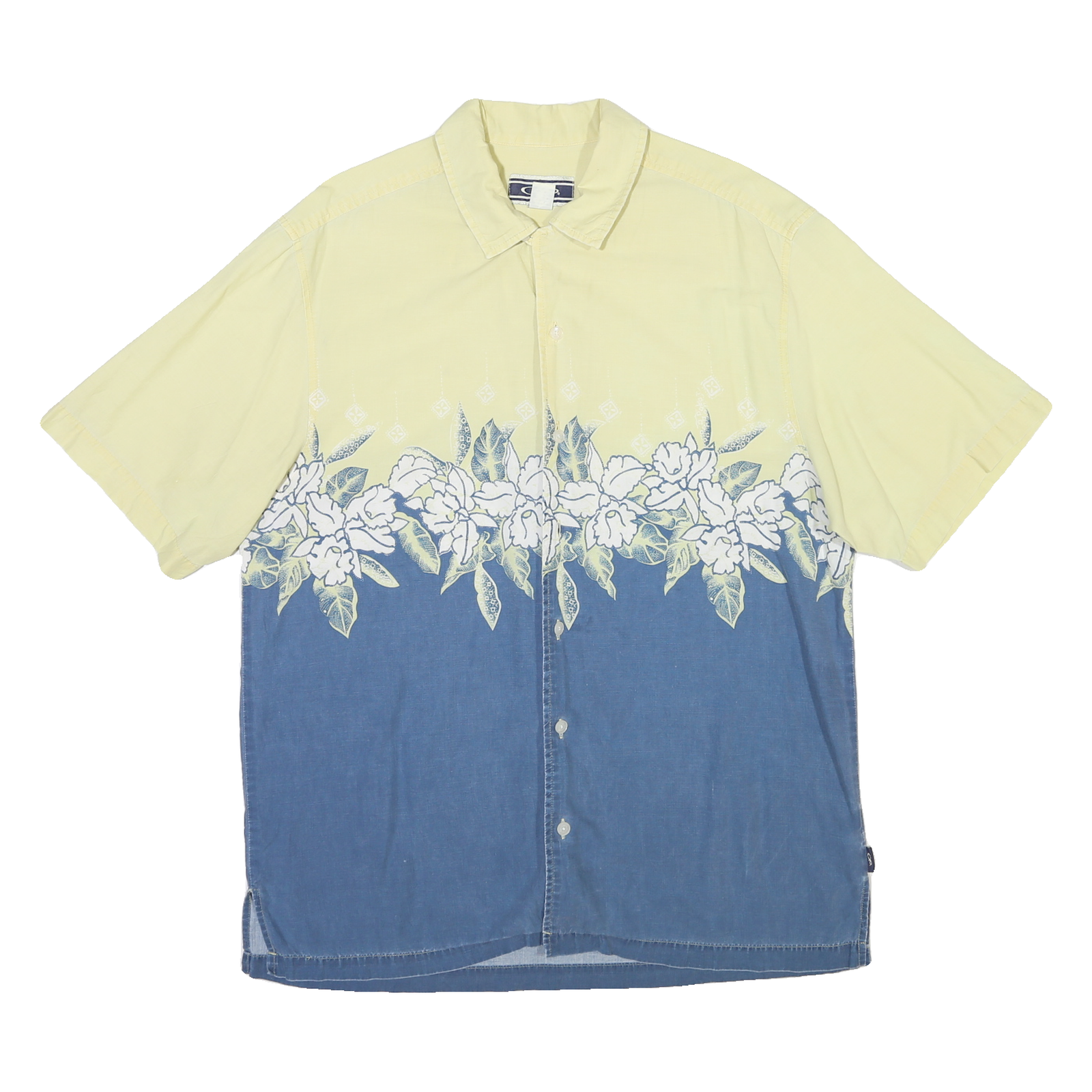 Buy OP Mens Yellow & Blue Floral Print Cotton Shirt L Casual Summer Beachwear Refurbished - $18.19 OP Mens Yellow & Blue Floral Print Cotton Shirt L Casual Summer Beachwear Refurbished - N/A refurbished available on Cerqular