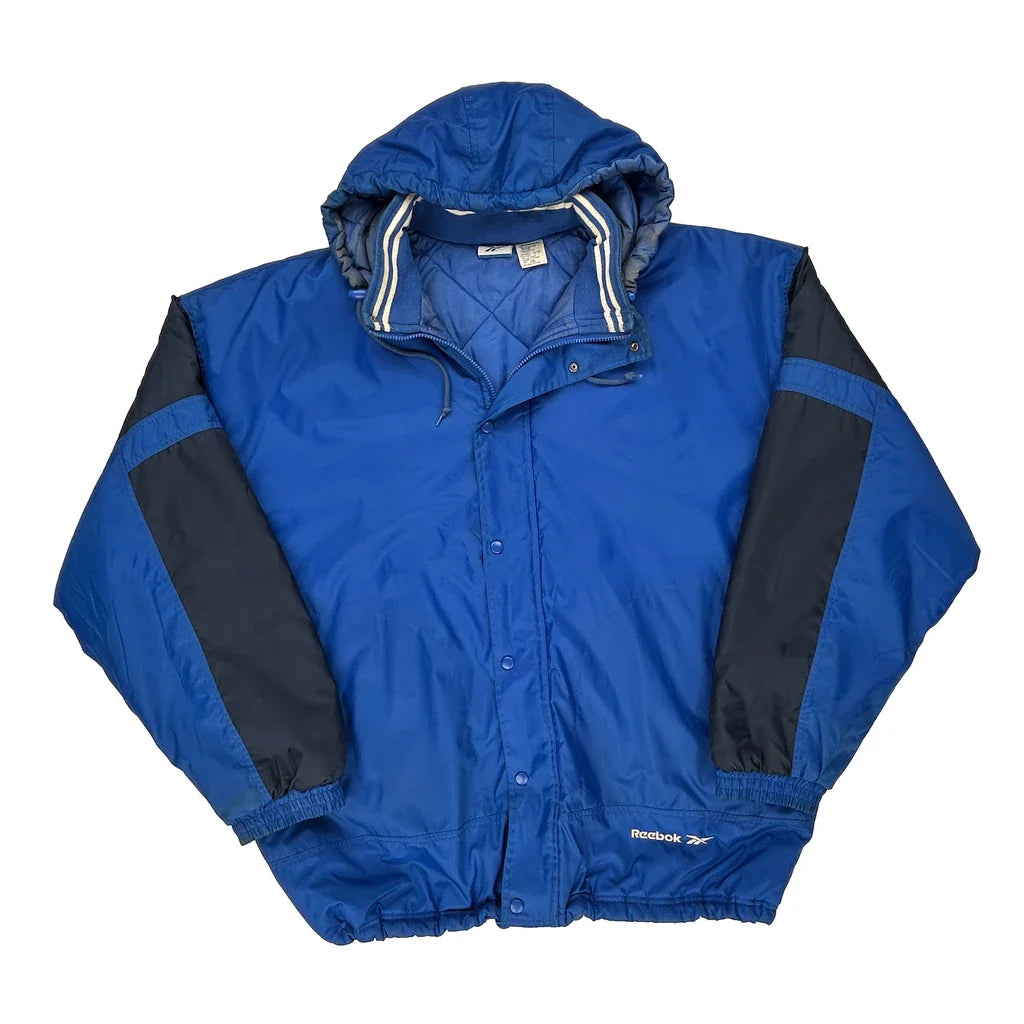 Reebok Jacket - 2XL Blue Polyester Refurbished - Thrifted (note: this is a term often used to describe second- refurbished available on Cerqular