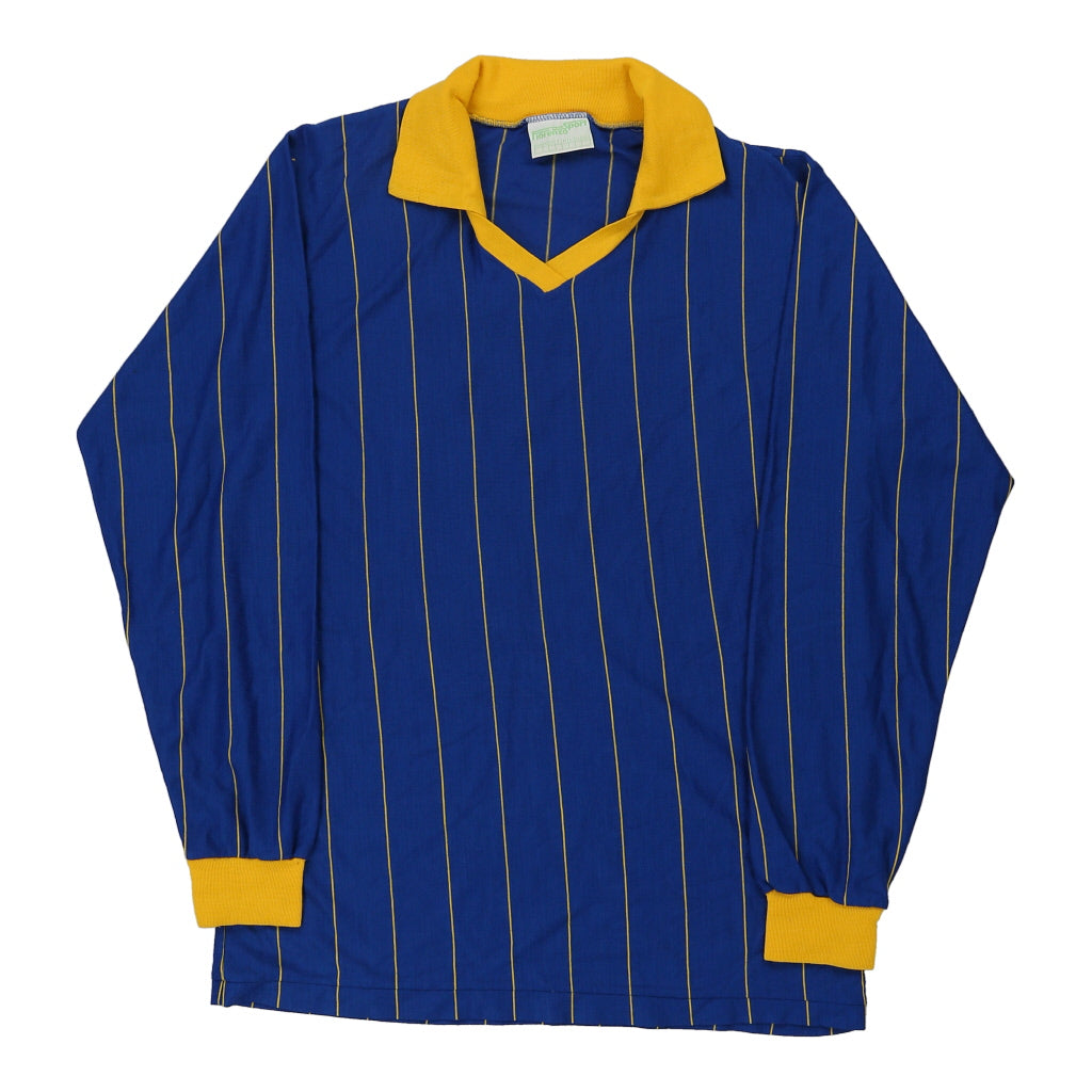 1980's Goalkeeper Fiorenzo Sport Striped Football Shirt - Medium Blue Polyester Refurbished - Thrifted (note: this is a term often used to describe second- refurbished available on Cerqular