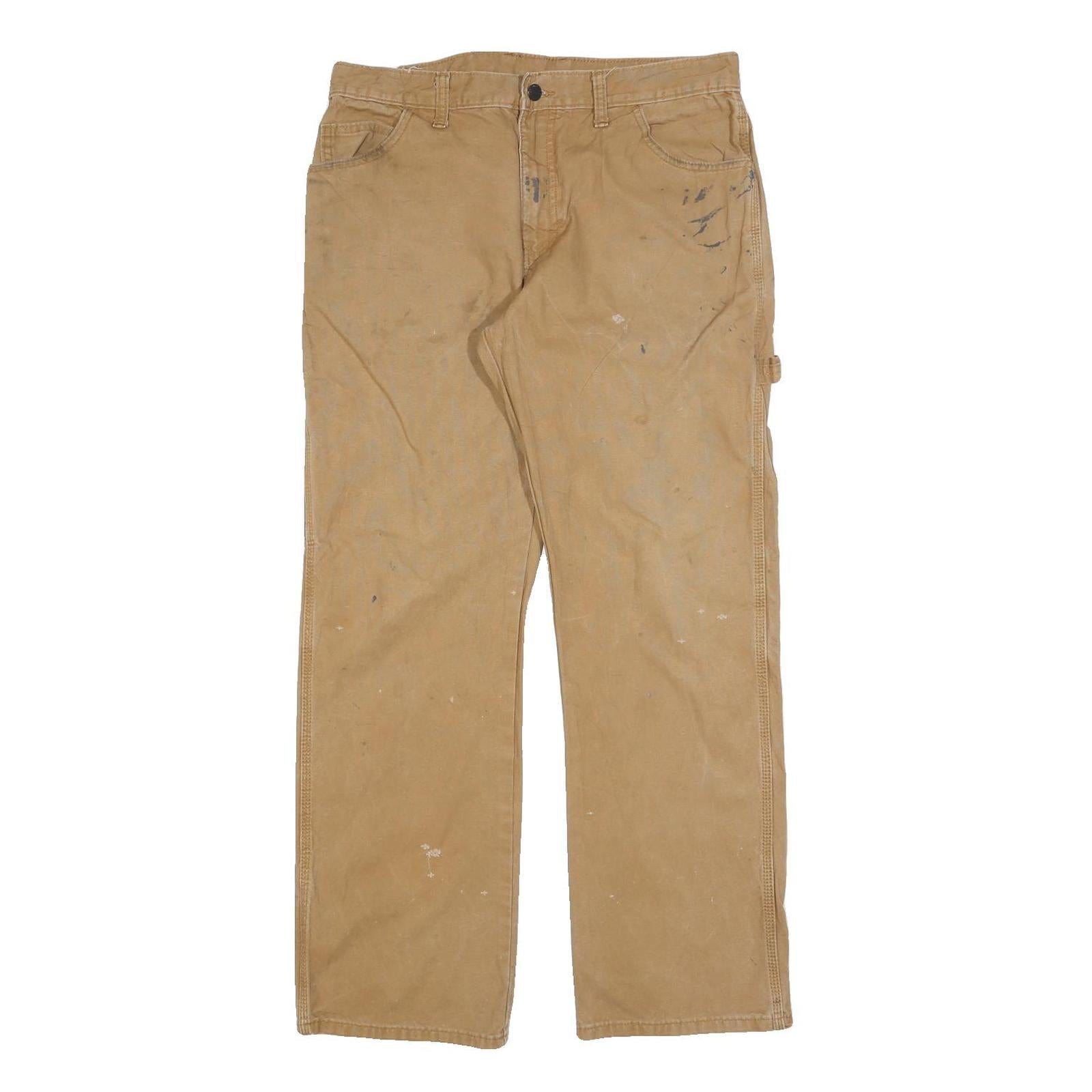 DICKIES Mens Jeans Beige Relaxed Straight Denim W32 L32 Workwear Zip Closure Refurbished - N/A refurbished available on Cerqular
