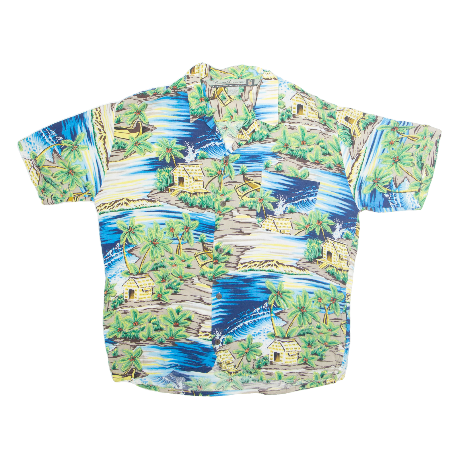 PINEAPPLE CONNECTION Mens Shirt Blue Crazy Pattern S Refurbished - N/A refurbished available on Cerqular