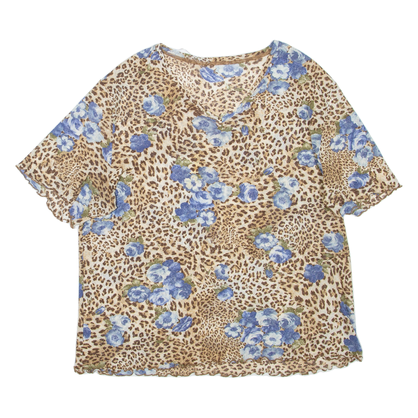 Buy Sheer Floral Womens Printed Top Brown V-Neck Animal Print L Refurbished - $16.89 Sheer Floral Womens Printed Top Brown V-Neck Animal Print L Refurbished - N/A refurbished available on Cerqular