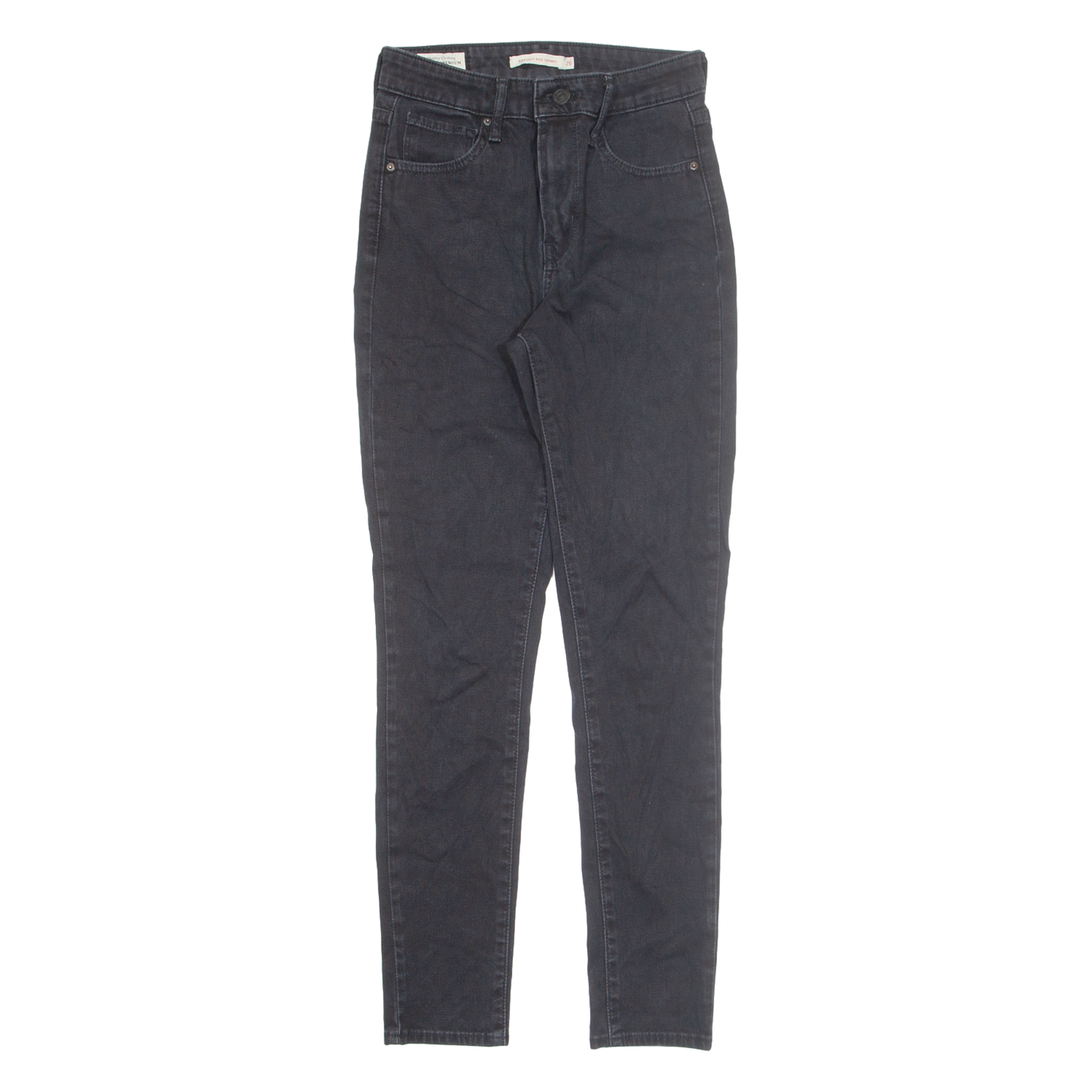 LEVI'S Womens Jeans Black Regular Straight W26 L27 Refurbished - N/A refurbished available on Cerqular