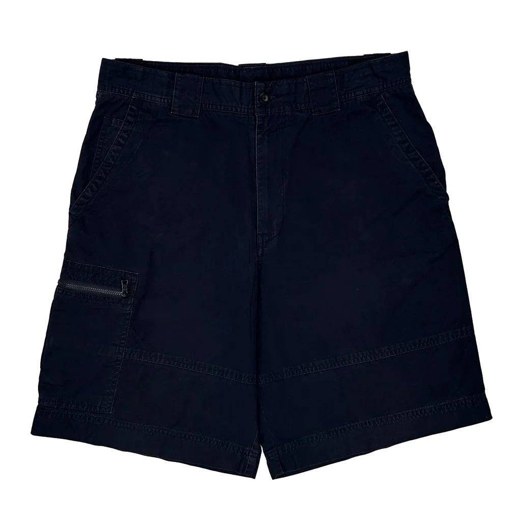 Nautica Cargo Cargo Shorts - 34W 9L Navy Cotton Refurbished - Thrifted (note: this is a term often used to describe second- refurbished available on Cerqular