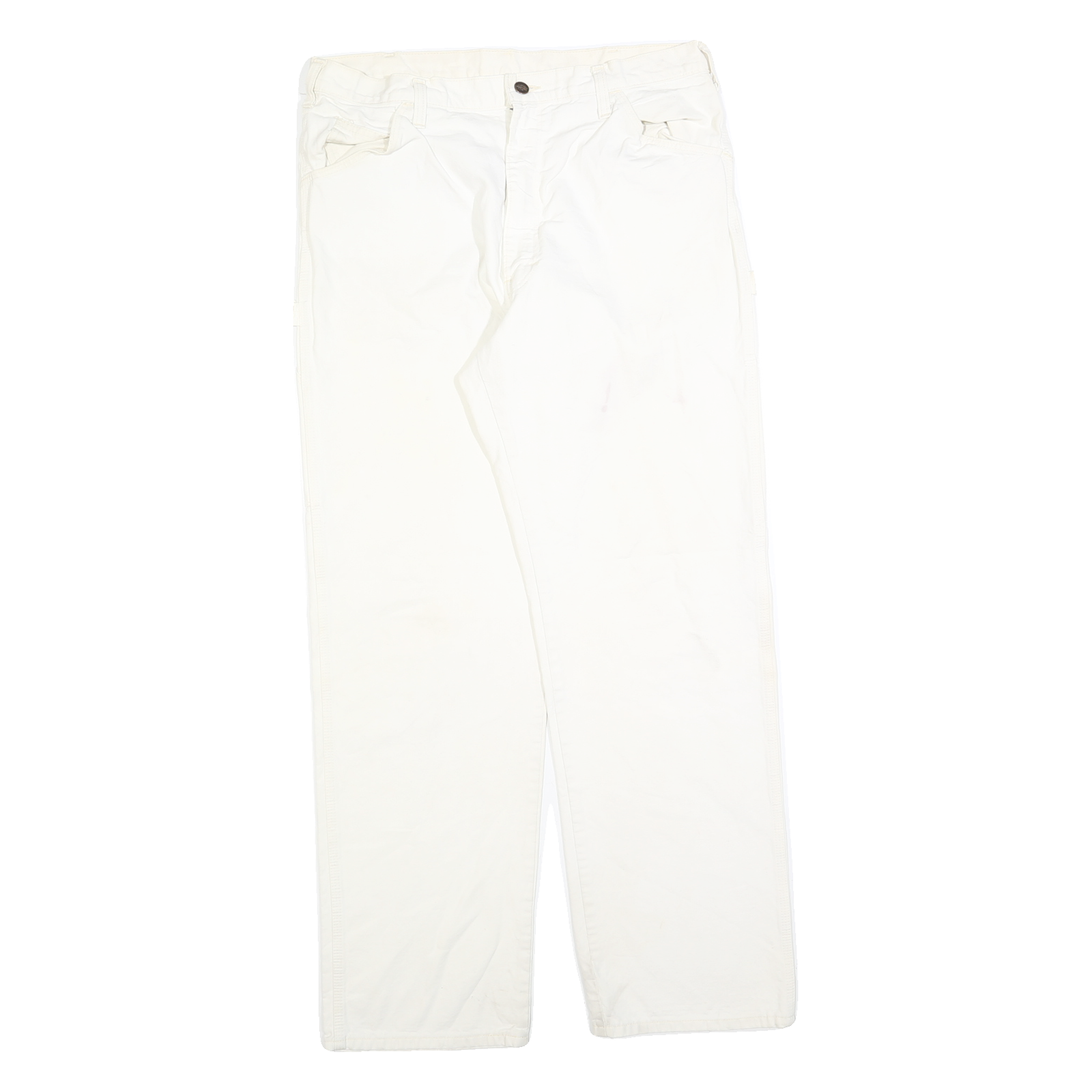 DICKIES Mens Cotton Blend White Workwear Regular Fit Straight Trousers W34 L31 Refurbished - N/A refurbished available on Cerqular