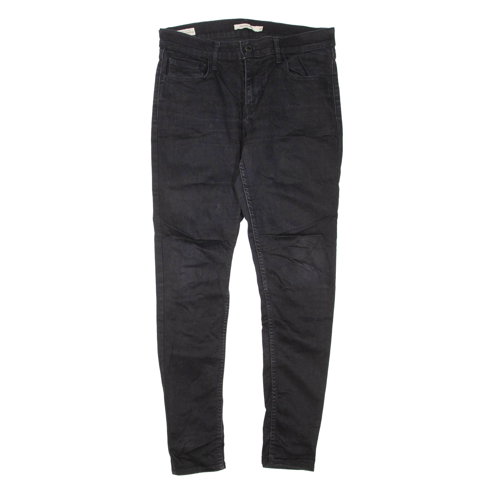 LEVI'S 710 Womens Jeans Black Regular Skinny W30 L30 Refurbished - N/A refurbished available on Cerqular