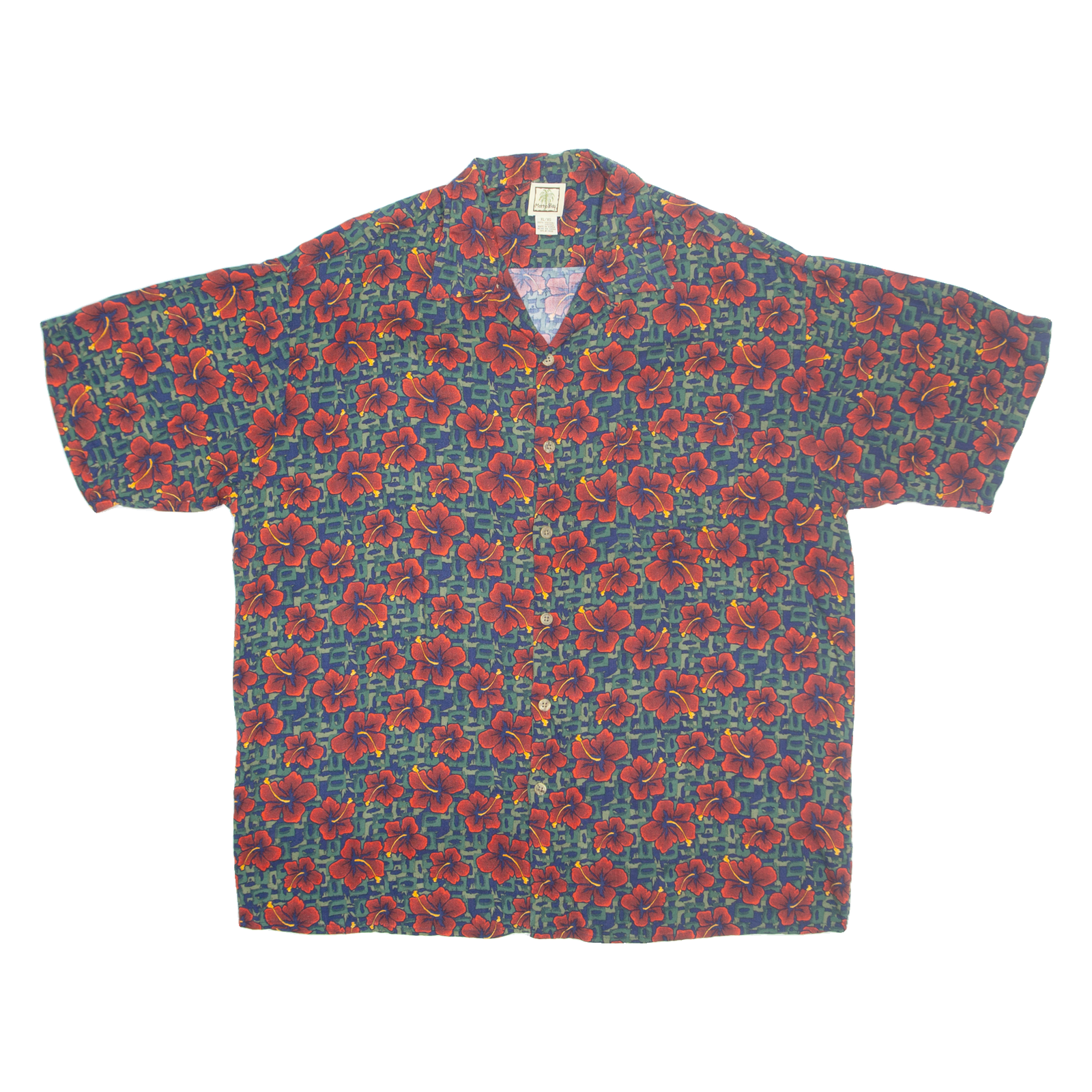 MORRO BAY Mens Hawaiian Shirt Red Floral XL Refurbished - N/A refurbished available on Cerqular