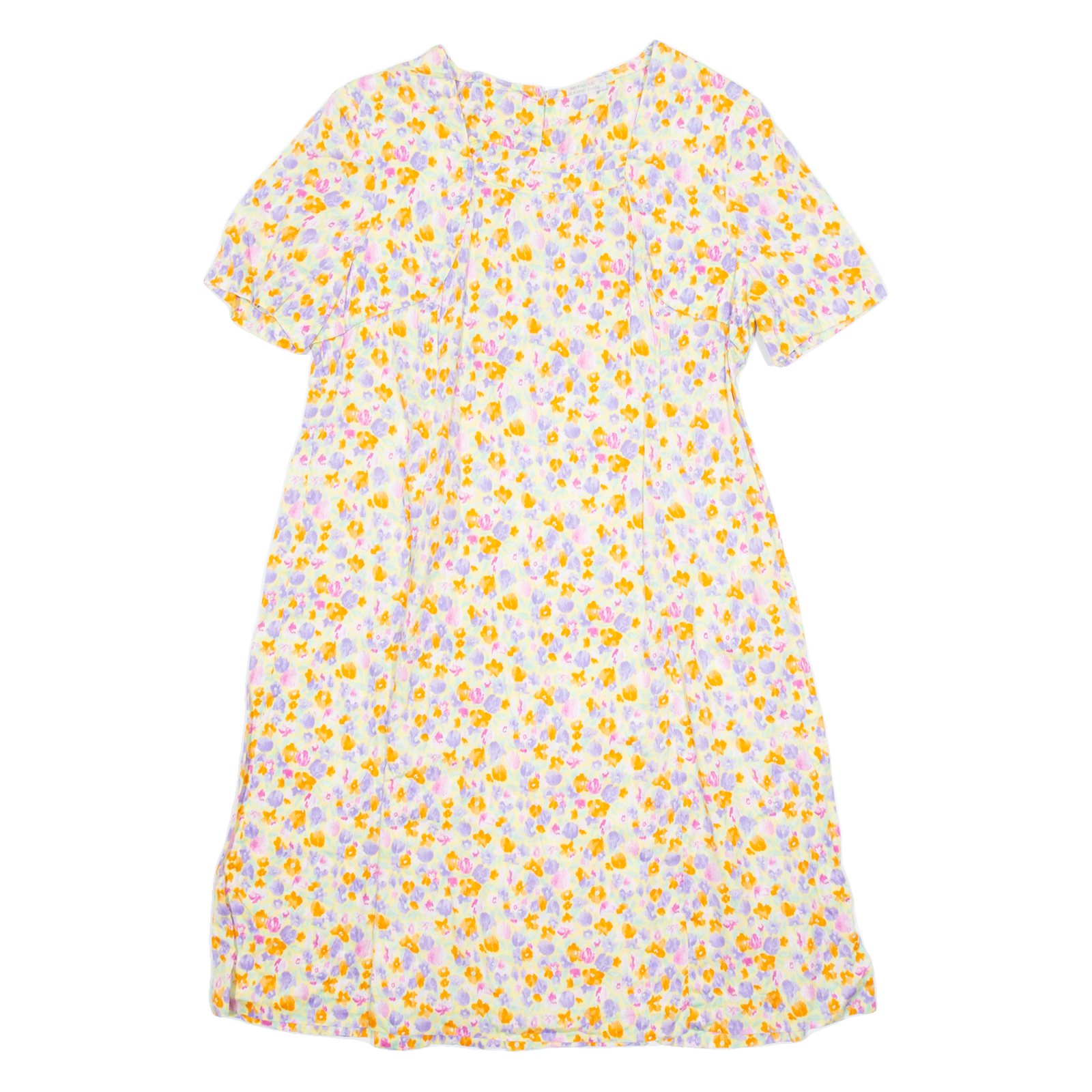 Womens Fit & Flare Dress Orange Floral Short Sleeve Knee Length L Refurbished - N/A refurbished available on Cerqular