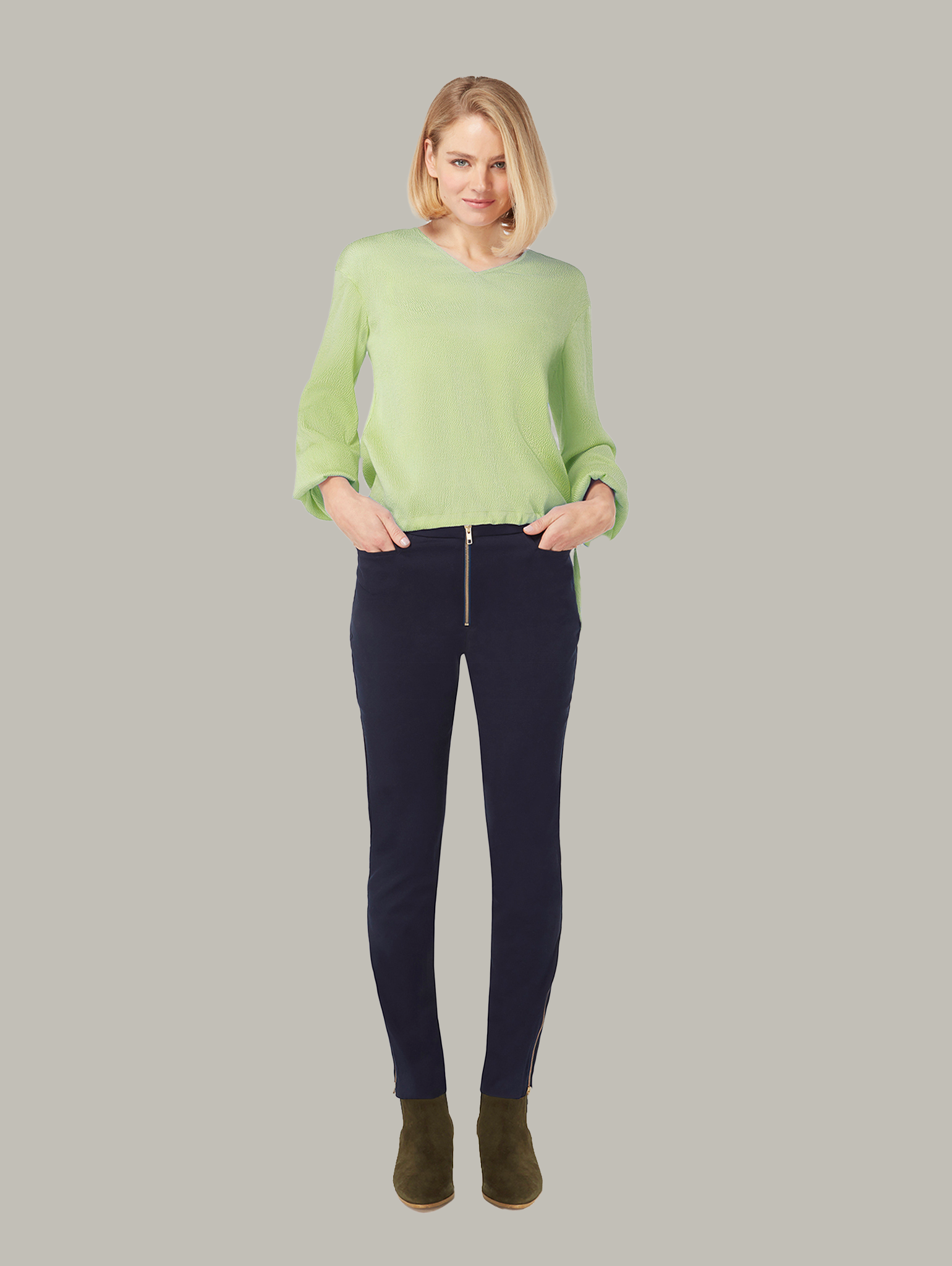 CAMELLIA | Draw-String Silk Blouse | Color: Citrus | Size: XXS Refurbished - N/A refurbished available on Cerqular