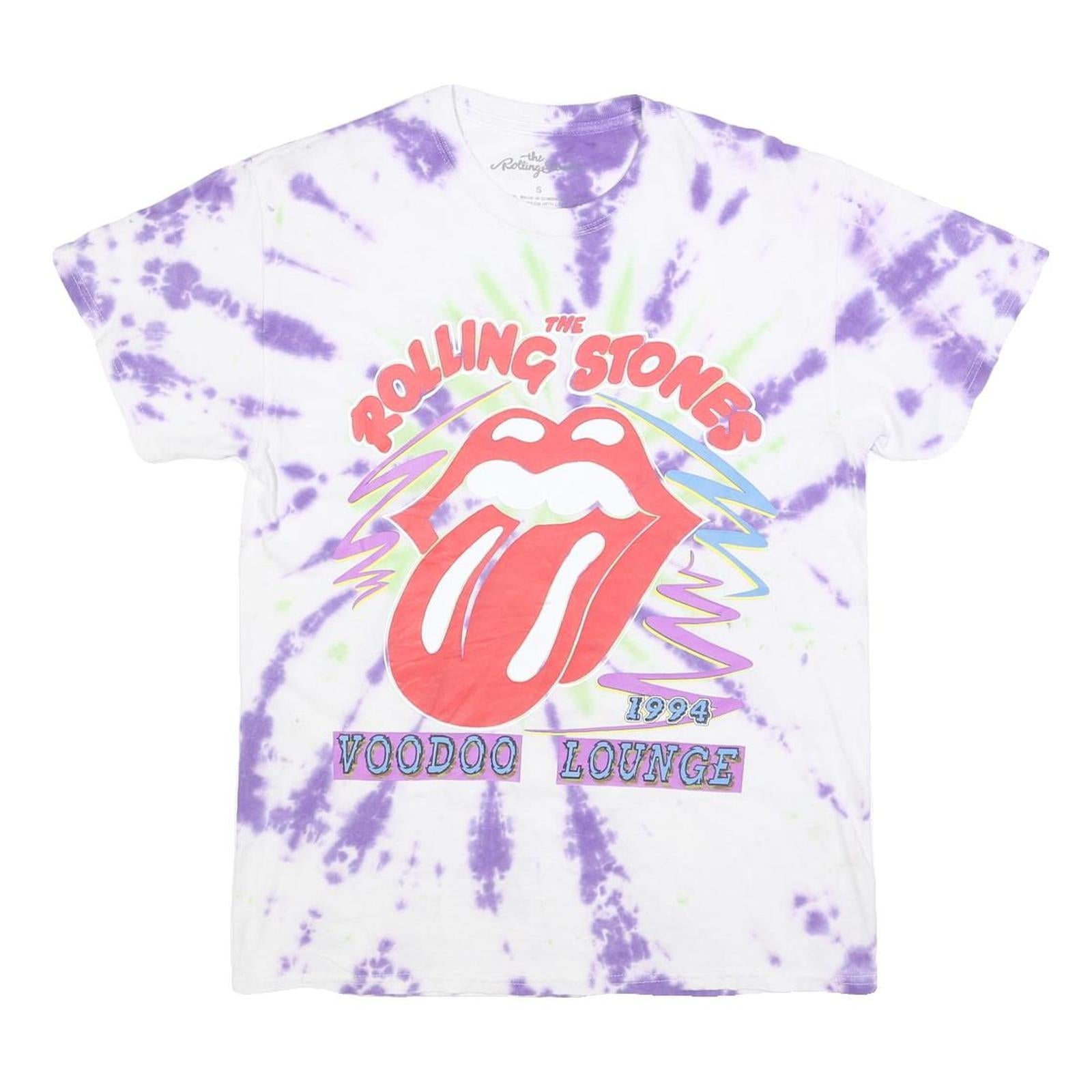 THE ROLLING STONES Mens White & Purple Tie Dye Graphic T-Shirt S Short Sleeve Refurbished - N/A refurbished available on Cerqular