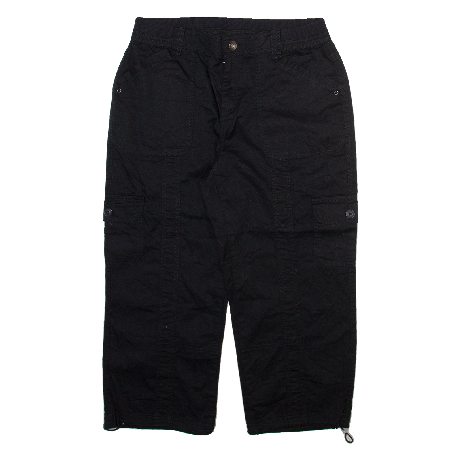 STYLE AND CO Cargo Womens Trousers Black Relaxed Straight W32 L23 Refurbished - N/A refurbished available on Cerqular