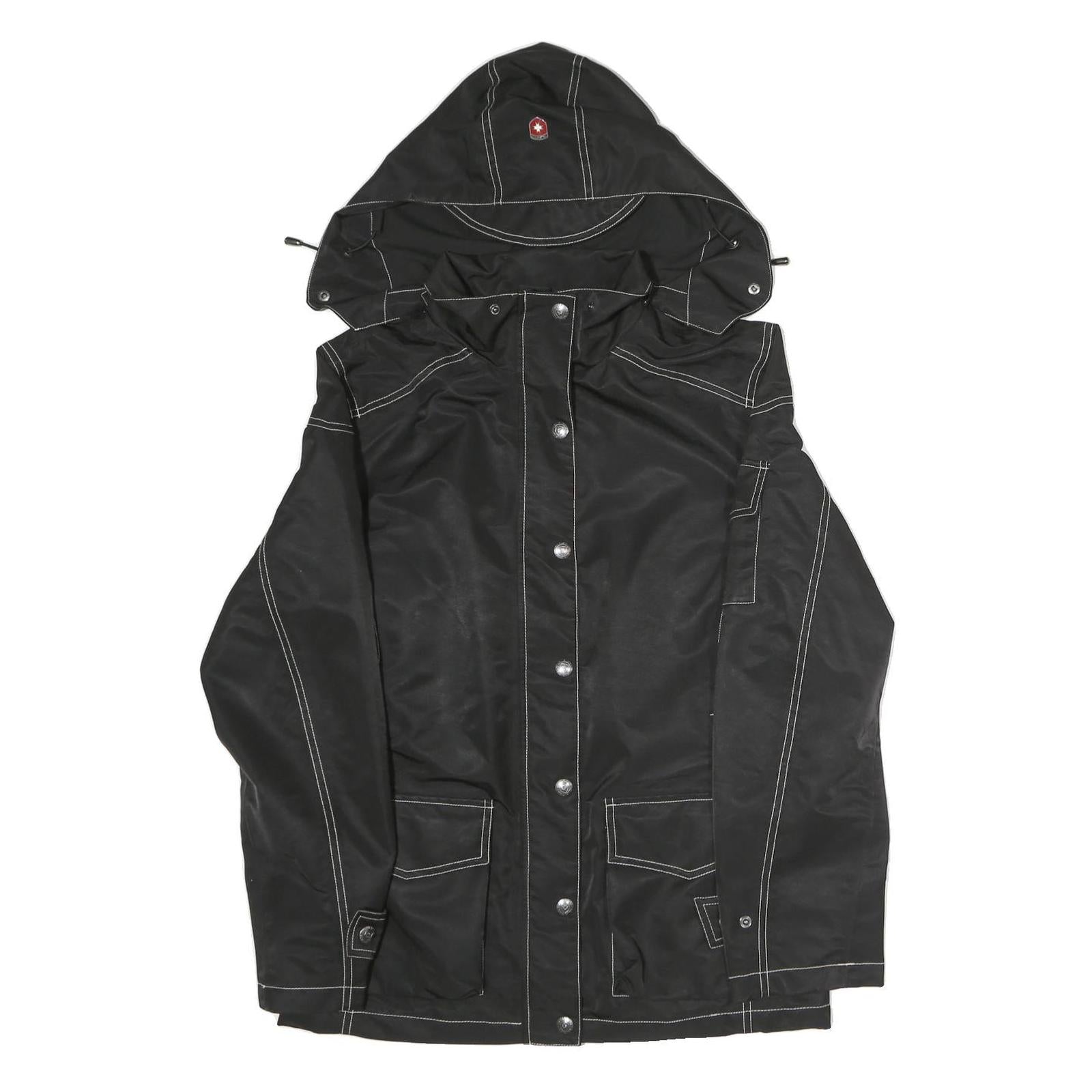 WELLENSTYN Womens Black Zip Jacket L Polyester Plain Contrast Stitching Refurbished - N/A refurbished available on Cerqular