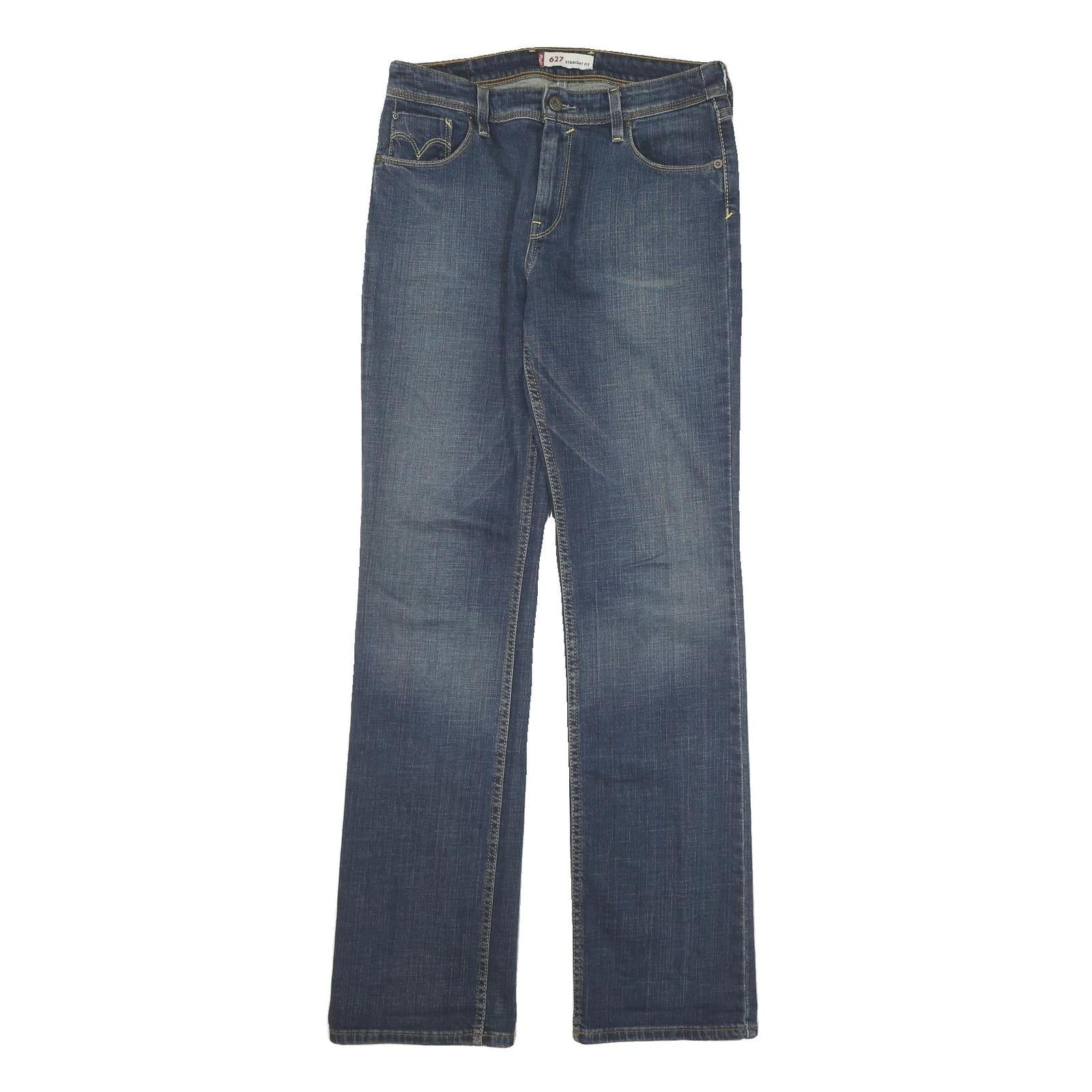 LEVI'S 627 Womens Jeans Blue Regular Straight Denim Medium W30 L33 Zip Refurbished - N/A refurbished available on Cerqular