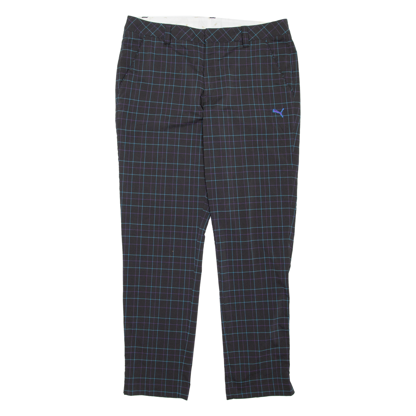 PUMA Check Mens Trousers Black Regular Tapered W38 L32 Refurbished - N/A refurbished available on Cerqular
