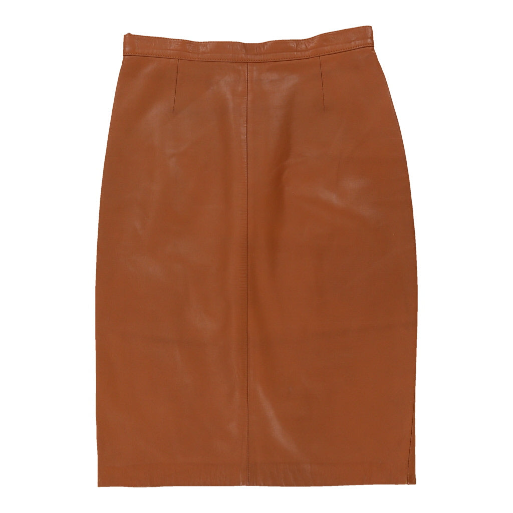 Trussardi Mini Skirt - 28W UK 8 Brown Leather | Size: UK 8 Refurbished - N/A (Preloved Designer is not a specific brand, it refurbished available on Cerqular