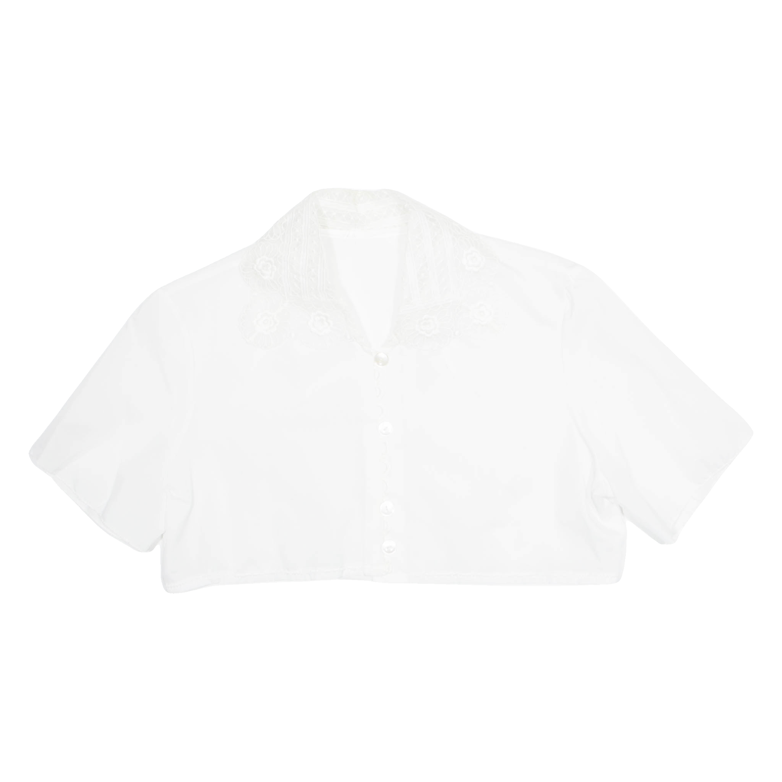 Womens Cropped Shirt White Collared M Refurbished - N/A refurbished available on Cerqular