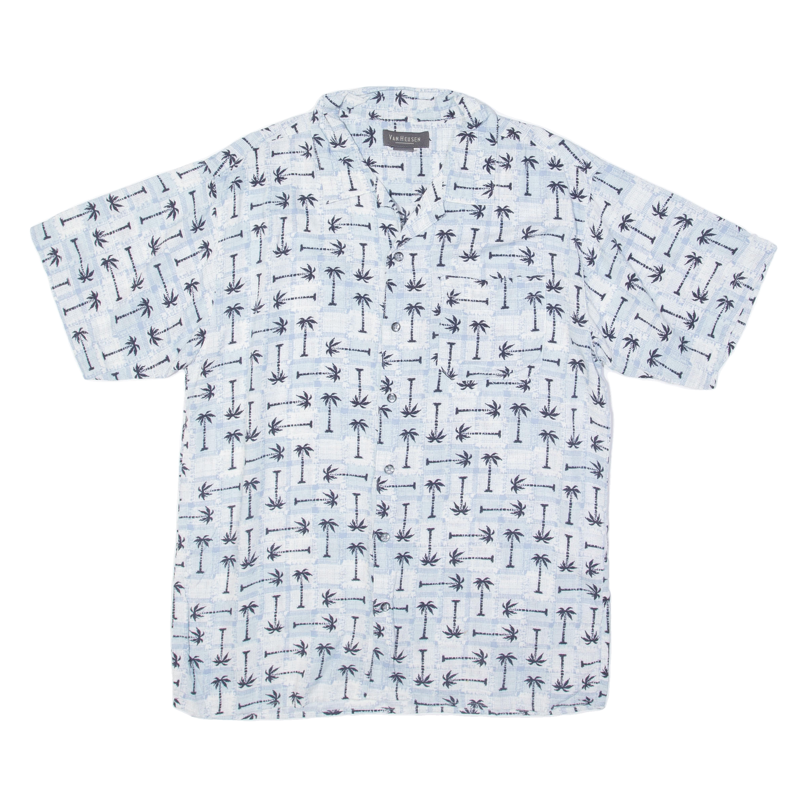 VAN HEUSEN Palm Tree Mens Shirt Blue XL Refurbished - N/A refurbished available on Cerqular
