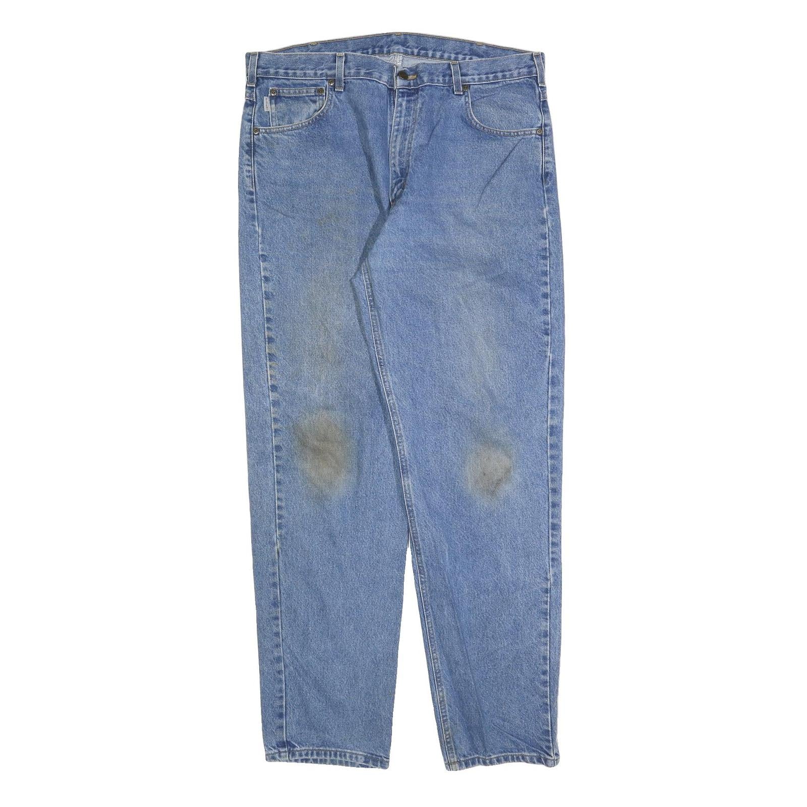 CARHARTT Mens Blue Regular Fit Straight Denim Light W38 L34 Classic Zip Cotton Refurbished - N/A refurbished available on Cerqular