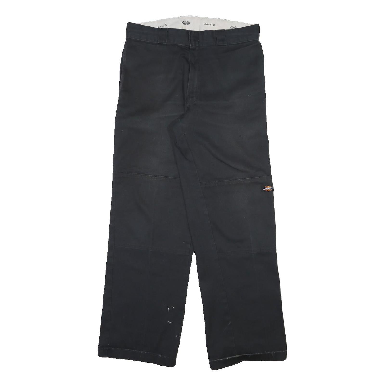 DICKIES Mens Black Cotton Blend Regular Fit Straight Leg Trousers W32 L32 Refurbished - N/A refurbished available on Cerqular